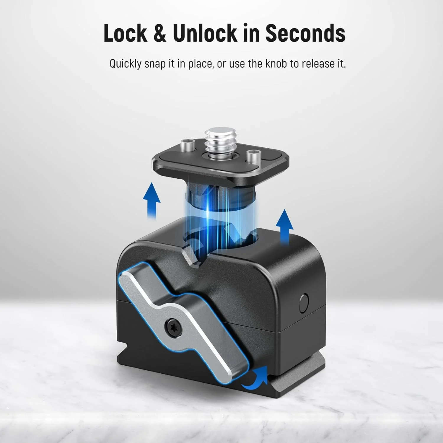 صفحه رهاسازی سریع کوچک NEEWER و کیت پایه نوع Arca، پایه دوربین کشویی با پین های جداشدنی، پیچ 1/4 اینچ 3/8 اینچ برای مانیتور صحرایی چراغ LED سه پایه، سازگار با قفس های SmallRig NEEWER، UA024