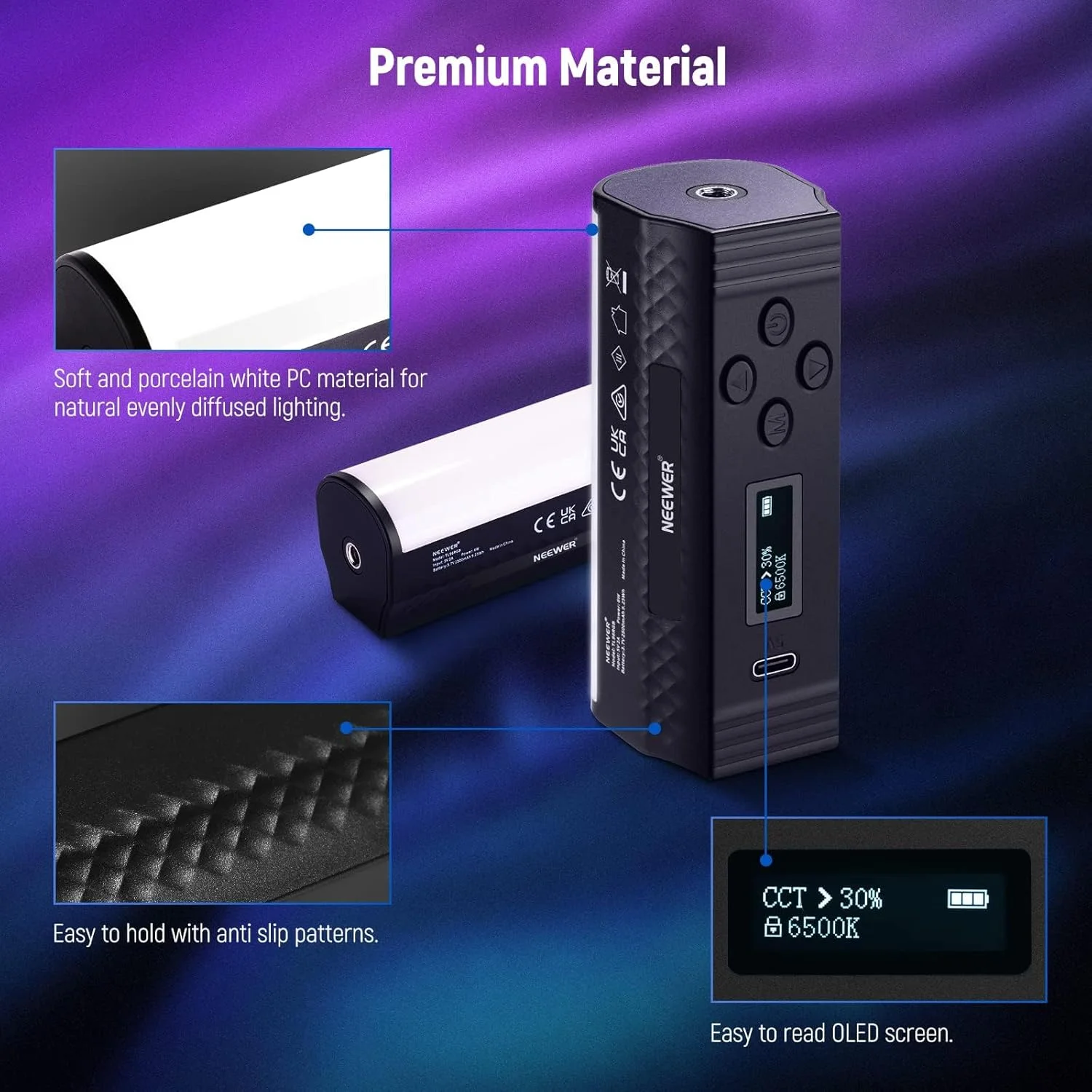 چراغ عصایی مغناطیسی دستی NEEWER مدل TL96RGB، بسته 2 عددی، چراغ ویدئویی LED مینی RGB با قابلیت چرخش 360 درجه، دارای باتری قابل شارژ 2500mAh، نور لوله ای دوربین با قابلیت تنظیم نور 2500-8500K برای عکاسی، TikTok، YouTube، Vlog چراغ عصایی مغناطیسی دستی NEEWER مدل TL96RGB، بسته 2 عددی، چراغ ویدئویی LED مینی RGB با قابلیت چرخش 360 درجه، دارای باتری قابل شارژ 2500mAh، نور لوله ای دوربین با قابلیت تنظیم نور 2500-8500K برای عکاسی، TikTok، YouTube، Vlog