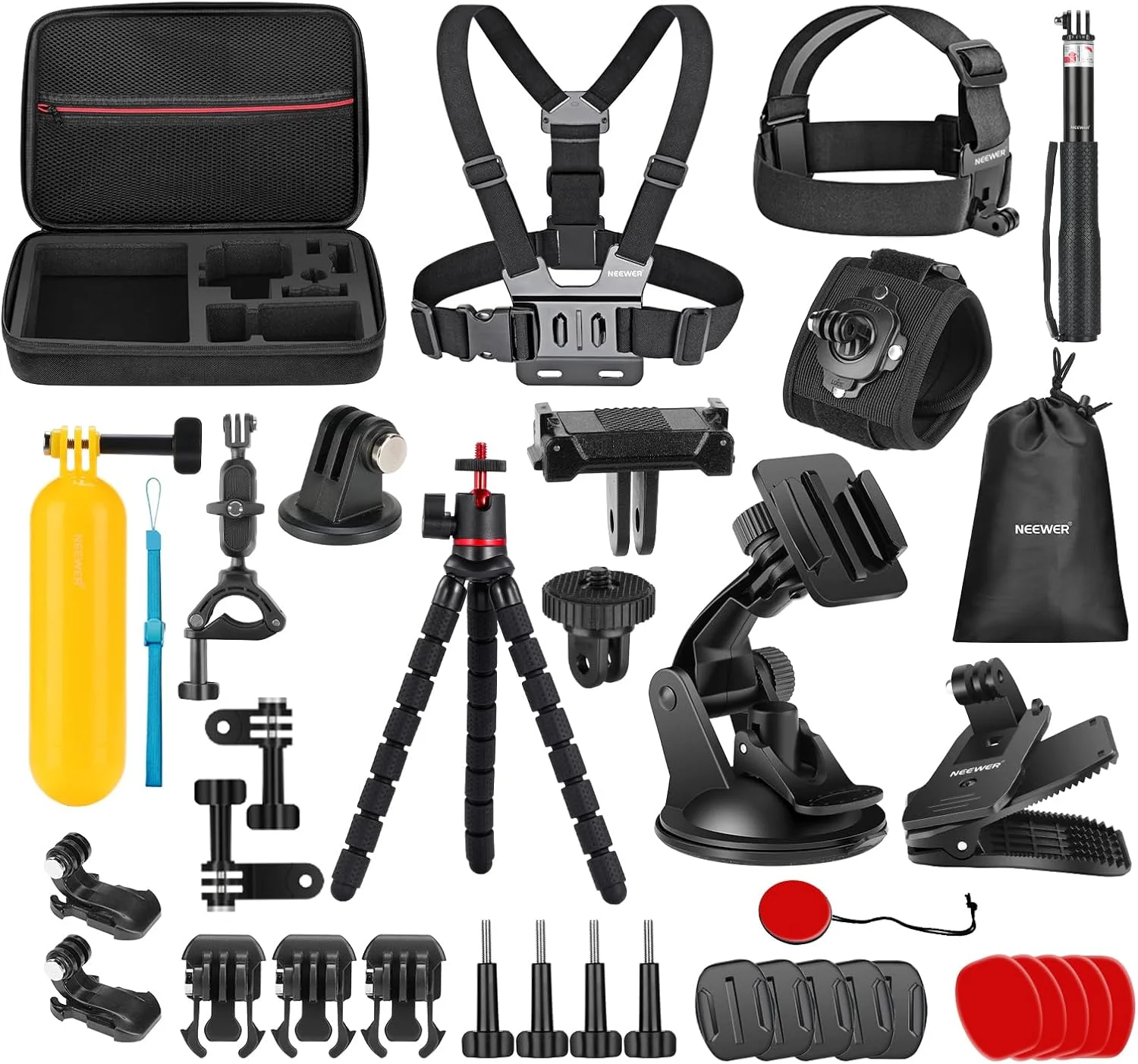 کیت لوازم جانبی دوربین اکشن 35 در 1 حرفه ای NEEWER سازگار با DJI Osmo Action 5 Pro 4 3 GoPro، آداپتور سریع برای غواصی، پیاده روی، موتور سیکلت، ATV، اسکی، موج سواری، ولاگ، GP-51 کیت لوازم جانبی دوربین اکشن 35 در 1 حرفه ای NEEWER سازگار با DJI Osmo Action 5 Pro 4 3 GoPro، آداپتور سریع برای غواصی، پیاده روی، موتور سیکلت، ATV، اسکی، موج سواری، ولاگ، GP-51