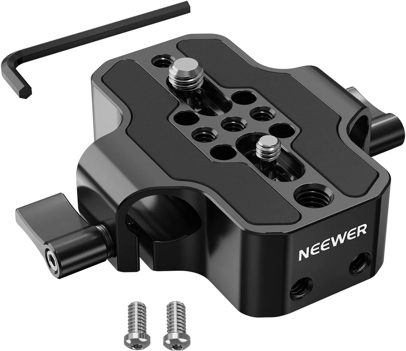 پایه دوربین NEEWER با گیره ریل دوگانه، صفحه پایه LWS 15 میلیمتری برای قفس دوربین سه پایه دوشی با رزوه های 1/4 و 3/8 اینچ، سازگار با قفس SmallRig Sony A7 Canon R6 BMPCC 6K Pro، SR001 پایه دوربین NEEWER با گیره ریل دوگانه، صفحه پایه LWS 15 میلیمتری برای قفس دوربین سه پایه دوشی با رزوه های 1/4 و 3/8 اینچ، سازگار با قفس SmallRig Sony A7 Canon R6 BMPCC 6K Pro، SR001