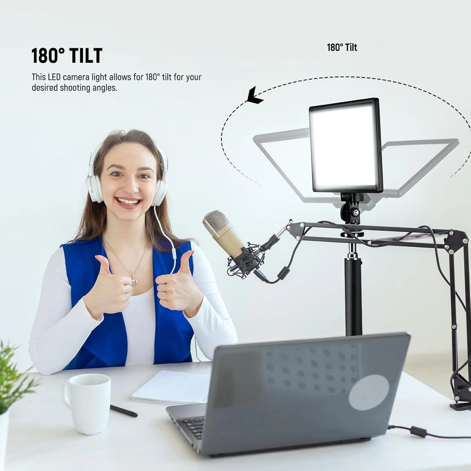 پنل نور LED ویدئویی 9 اینچی NEEWER، نور نرم دوربین DSLR با قابلیت تنظیم نور به همراه سه پایه کوچک، باتری 4000mAh، پورت های USB Type C، 3200K~5600K CRI95+ 600Lux برای عکاسی، ضبط ویدئو و پخش زنده، مدل NL-116AI پنل نور LED ویدئویی 9 اینچی NEEWER، نور نرم دوربین DSLR با قابلیت تنظیم نور به همراه سه پایه کوچک، باتری 4000mAh، پورت های USB Type C، 3200K~5600K CRI95+ 600Lux برای عکاسی، ضبط ویدئو و پخش زنده، مدل NL-116AI