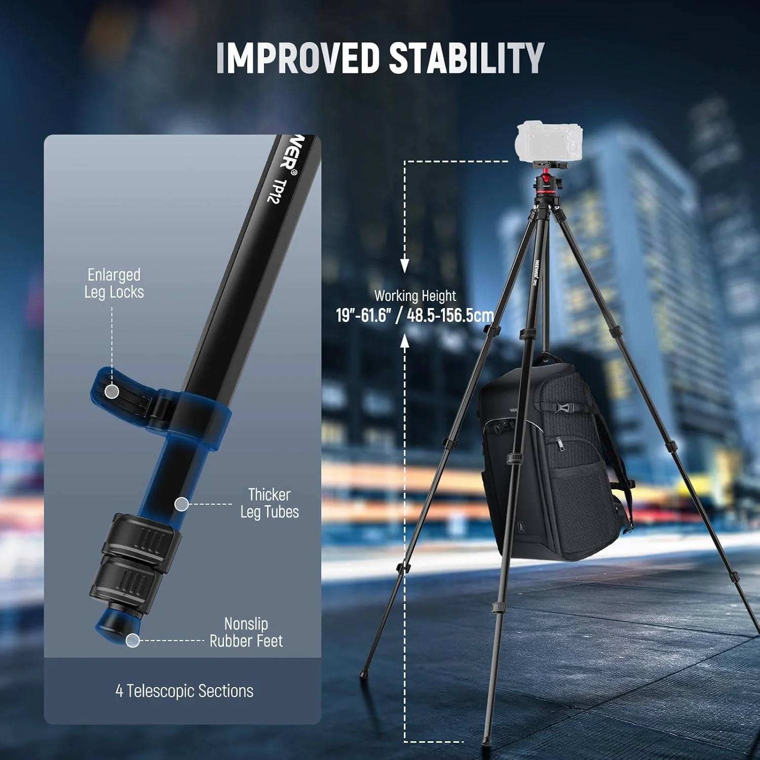 سه پایه مسافرتی دوربین NEEWER BASICS، پایه دوربین DSLR سبک وزن و قابل حمل با هد توپی، صفحه QR نوع Arca، نگهدارنده تلفن همراه سازگار با ضبط ویدیو آیفون، حداکثر بار 5 کیلوگرم، TP12 سه پایه مسافرتی دوربین NEEWER BASICS، پایه دوربین DSLR سبک وزن و قابل حمل با هد توپی، صفحه QR نوع Arca، نگهدارنده تلفن همراه سازگار با ضبط ویدیو آیفون، حداکثر بار 5 کیلوگرم، TP12