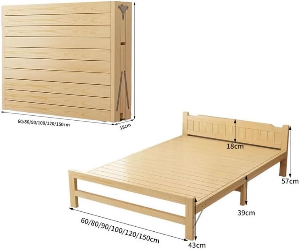تخت تاشو کمپینگ SONGYL-20249، تخت یک نفره برای چرت زدن، تخت چوبی ساده برای منزل، تخت دو نفره کوچک برای دفتر کار، تخت های کمپینگ (XL)
