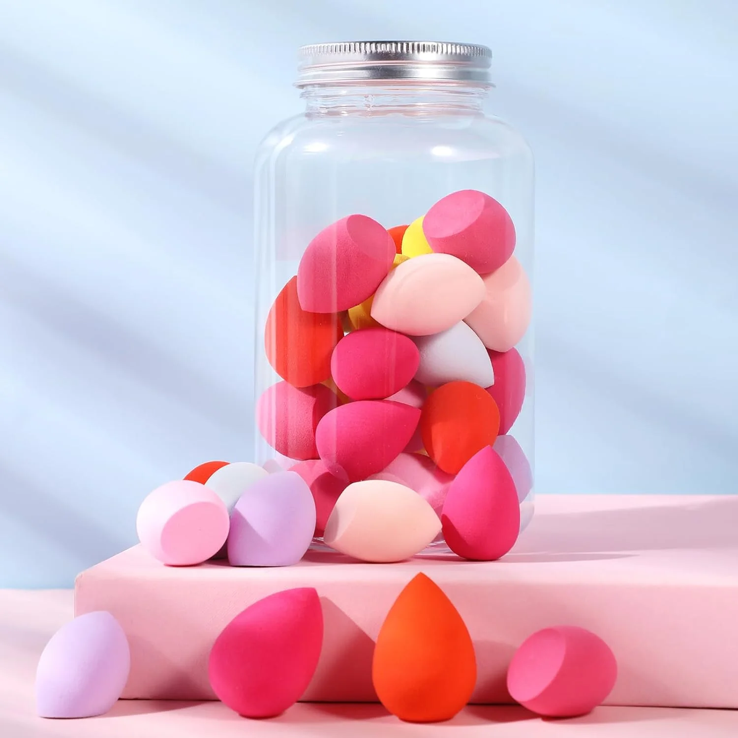 مجموعه 40 عددی مینی اسفنج آرایشی Abeillo، پدهای نرم برای فیکس کردن آرایش صورت، اسفنج کانسیلر چند رنگ، ابزارهای آرایشی برای کرم پودر، کرم و پودر