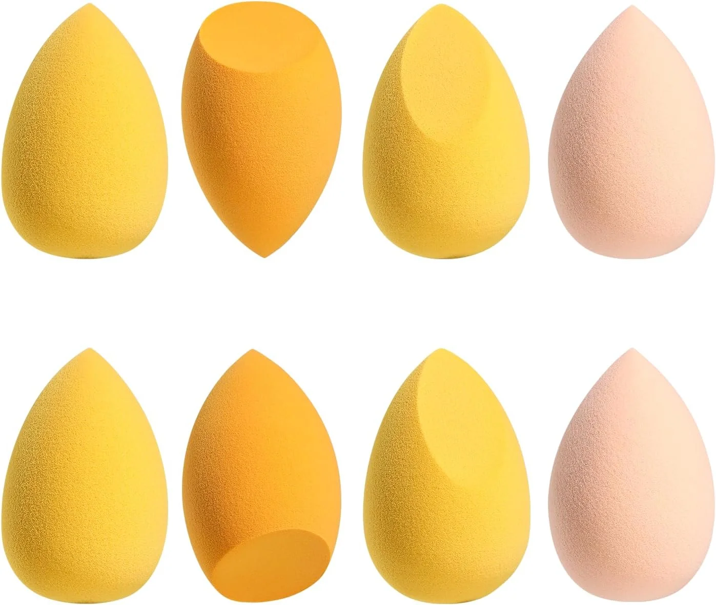 ست اسفنج آرایشی ABC Glow Beauty Blender – بسته 8 عددی | استفاده بی نقص از لوازم آرایش | بدون لاتکس، فوق العاده نرم، اسفنج های آرایشی قابل استفاده مجدد با جعبه مسافرتی | برای مایع، کرم و پودر (زرد)