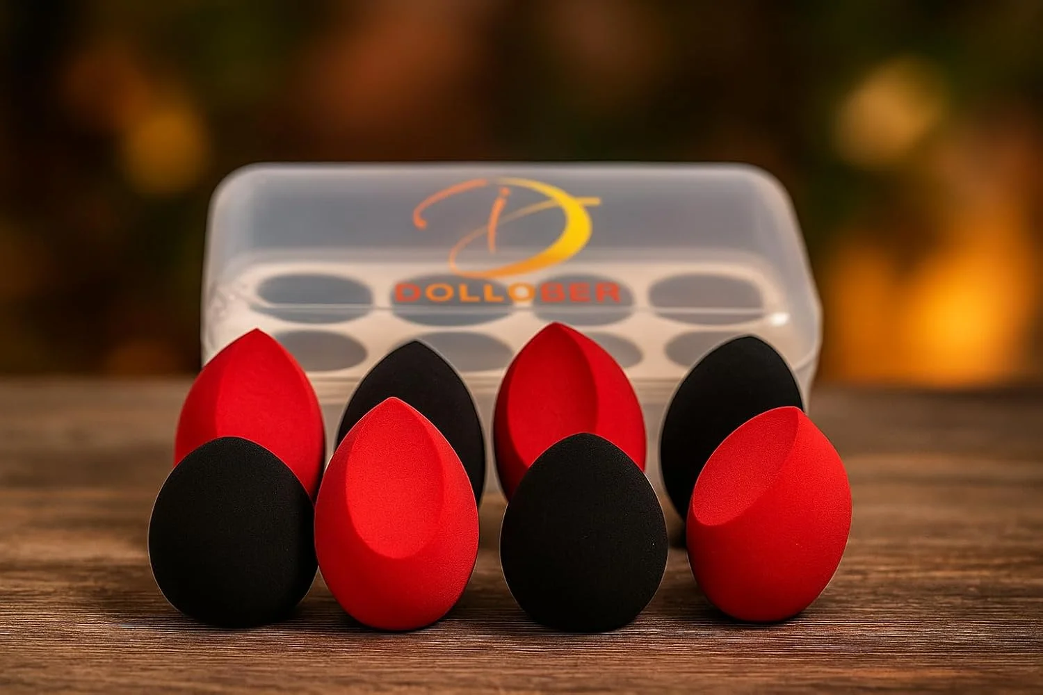 ست اسفنج آرایشی 8 عددی – 4 عدد قرمز و 4 عدد مشکی در جعبه، اسفنج های نرم برای ترکیب کرم پودر، قابل استفاده مجدد، بدون لاتکس برای محصولات مایع، کرمی و پودری