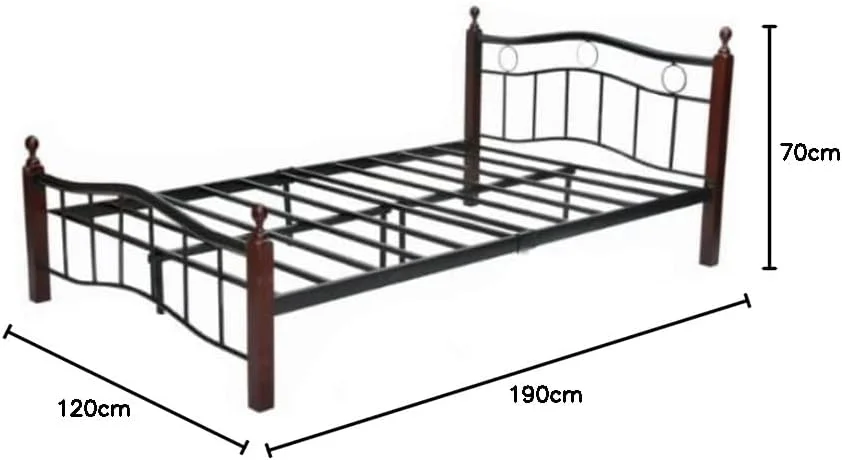 تخت خواب چوبی و فلزی سنگین ALWASIT رنگ ماهگونی پایه ها - سایز یک نفره (طول x عرض x ارتفاع) 190 120 70 سانتی متر مدل GDF-7888. تخت خواب چوبی و فلزی سنگین ALWASIT رنگ ماهگونی پایه ها - سایز یک نفره (طول x عرض x ارتفاع) 190 120 70 سانتی متر مدل GDF-7888.