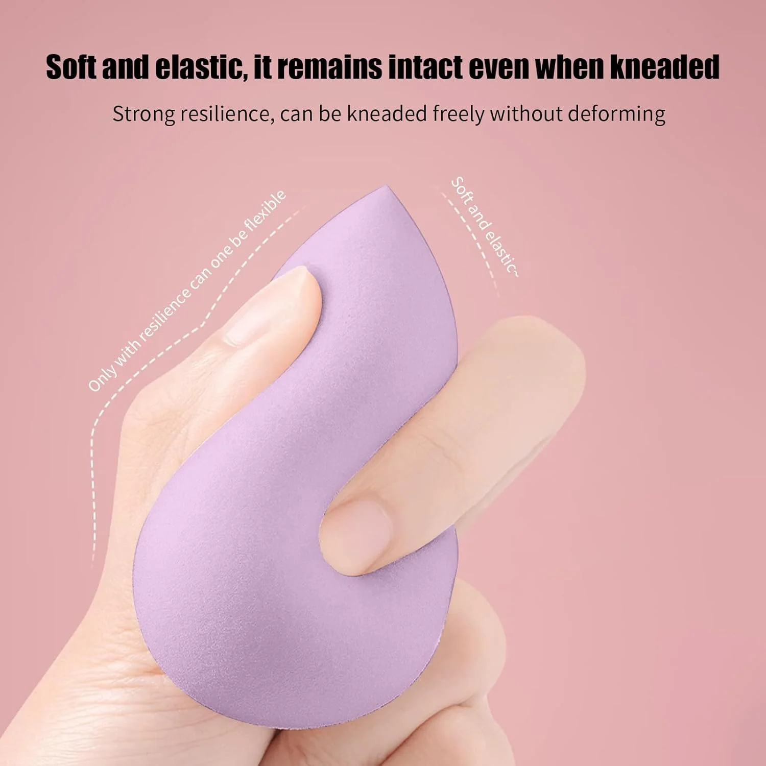 ست 6 عددی اسفنج مینی آرایشی بنفش، مجموعه اسفنج کوچک برای کرم پودر، پودر، کانسیلر، هایلایتر و سایه چشم، اسفنج های آرایشی صورت