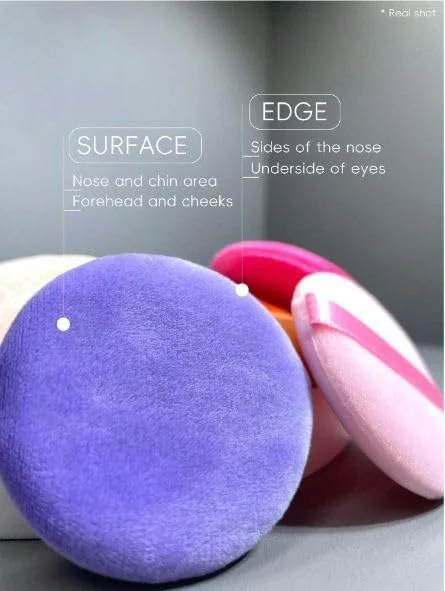 ست 7 عددی پد آرایشی برای کرم پودر با جعبه، پد پودر گرد، پد ترکیبی برای کرم پودر مایع و پودر، پدهای آرایشی روبانی بالشتکی، ست پد آرایشی برای دختران