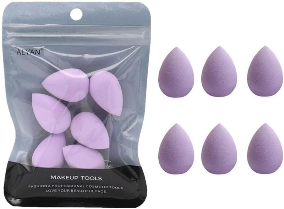 6 Pcs Mini Makeup Sponge Small Foundation Powder Concealer Highlight Eyeshadow Blender Sponges