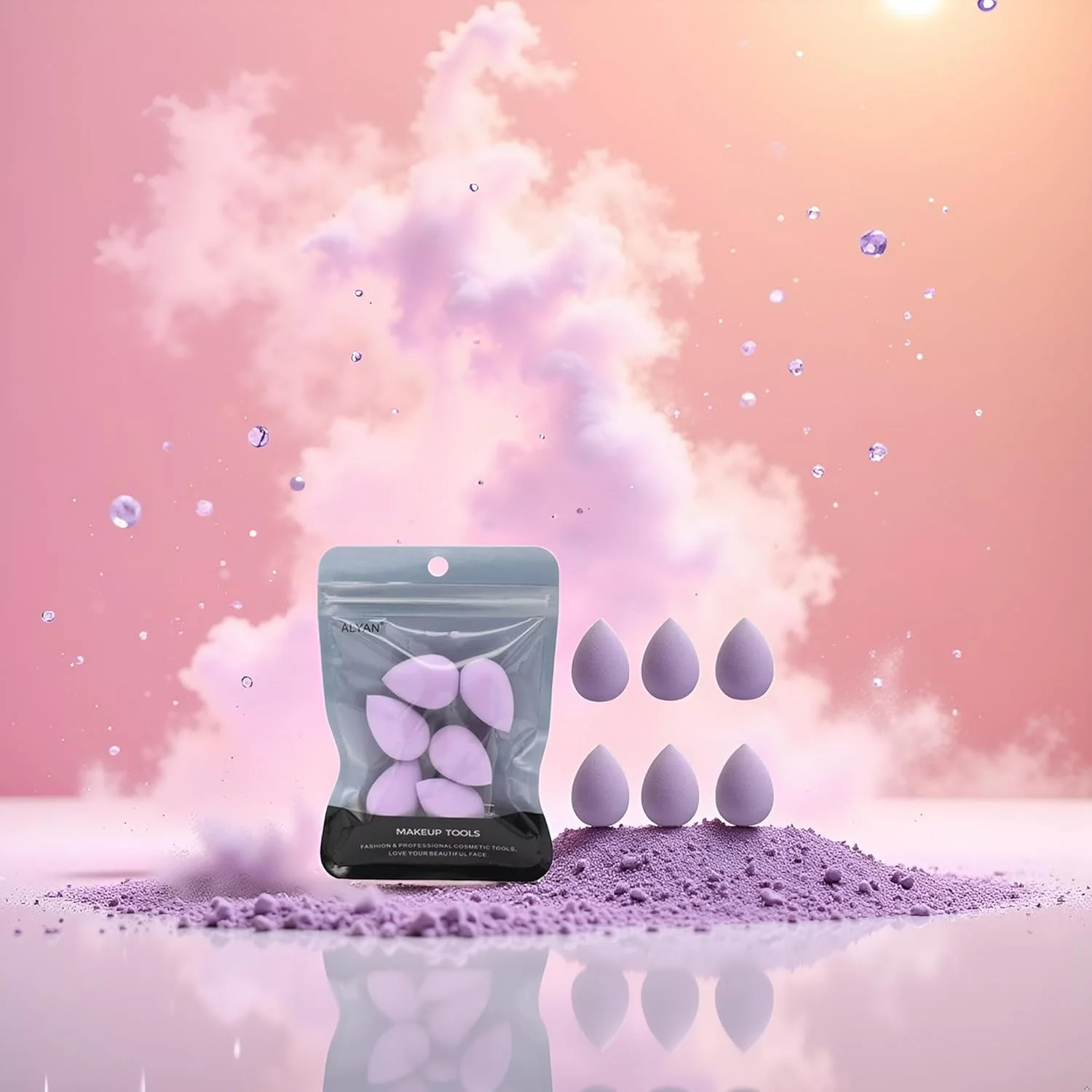 6 Pcs Purple Mini Makeup Sponge Small Beauty Sponge Blender Set for Foundation, Powder, Concealer Highlight,and Eye Shadow 6 Pcs Purple Mini Makeup Sponge Small Beauty Sponge Blender Set for Foundation, Powder, Concealer Highlight,and Eye Shadow