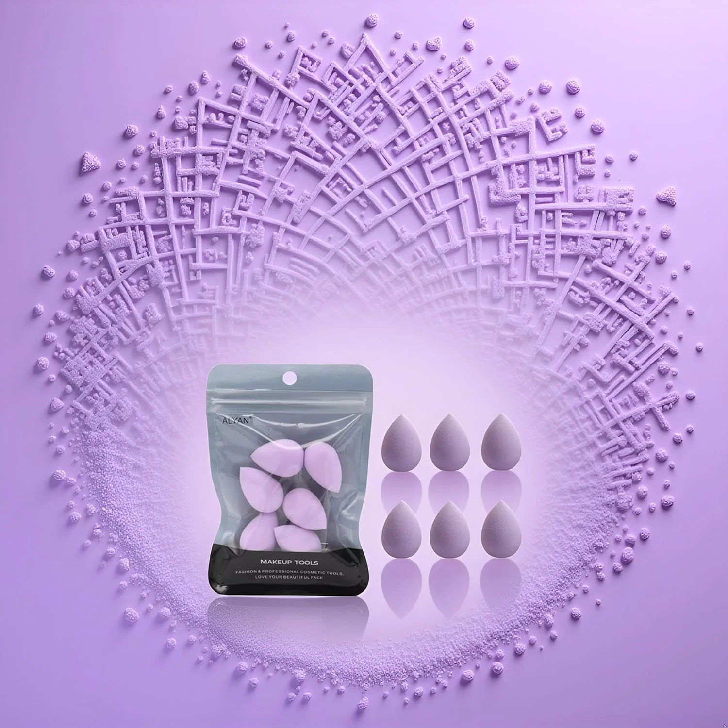 6 Pcs Purple Mini Makeup Sponge Small Beauty Sponge Blender Set for Foundation, Powder, Concealer Highlight,and Eye Shadow 6 Pcs Purple Mini Makeup Sponge Small Beauty Sponge Blender Set for Foundation, Powder, Concealer Highlight,and Eye Shadow