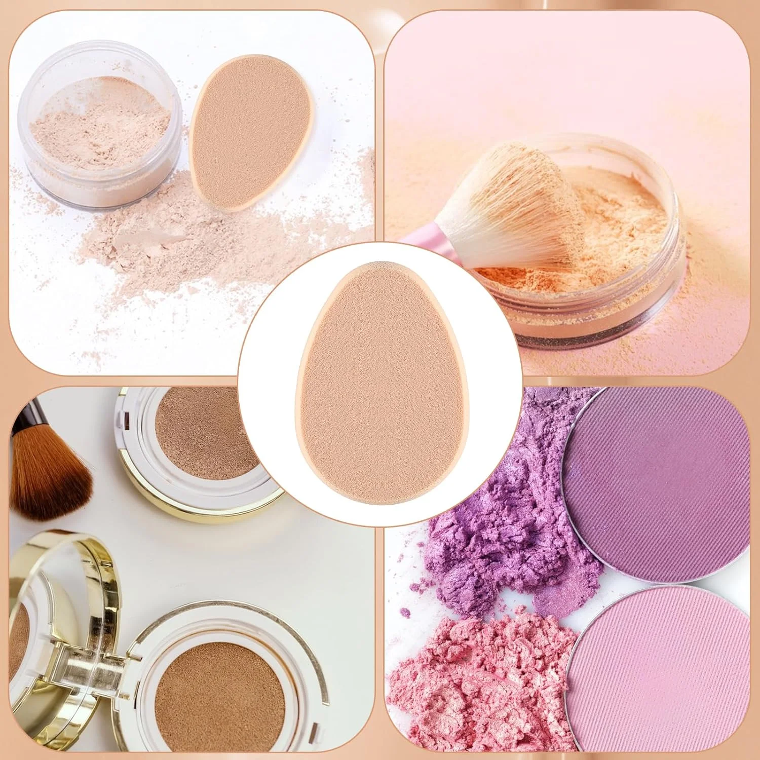 6 Pcs Flat Makeup Sponge, Beige Smooth Makeup Sponges Cushion Foundation Puff Make up Cushion Make up Applicator Sponge for Natural and Easy Soft Long-lasting and Beginner-friendly 6 Pcs Flat Makeup Sponge, Beige Smooth Makeup Sponges Cushion Foundation Puff Make up Cushion Make up Applicator Sponge for Natural and Easy Soft Long-lasting and Beginner-friendly