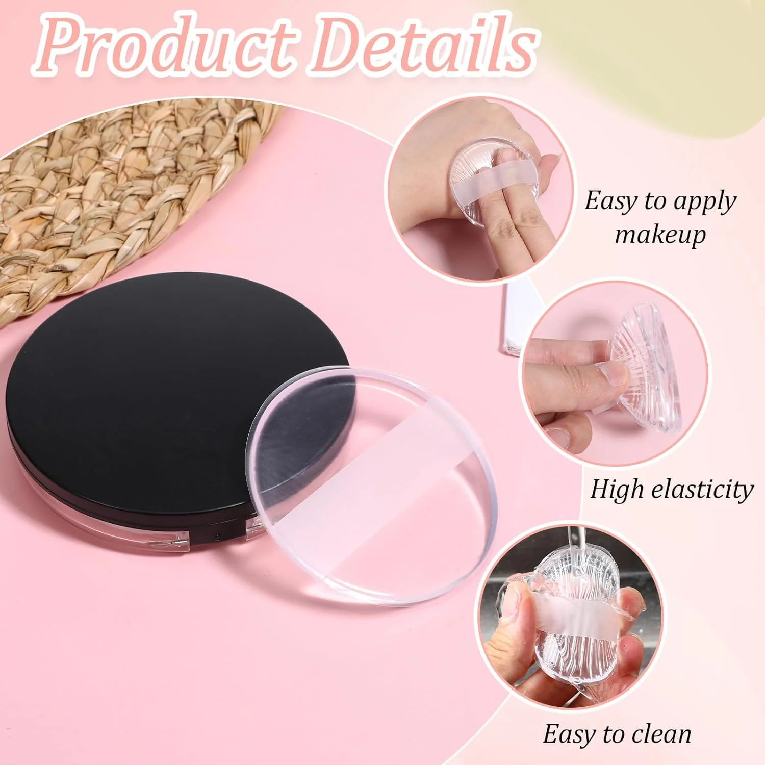 پد آرایشی سیلیکونی 4 عددی، پد پودر گرد شفاف، اپلیکاتور آرایشی قابل شستشو برای زنان و دختران، بلندر زیبایی غیر جاذب برای کرم پودر، کانسیلر، کرم، رژگونه، هایلایتر پد آرایشی سیلیکونی 4 عددی، پد پودر گرد شفاف، اپلیکاتور آرایشی قابل شستشو برای زنان و دختران، بلندر زیبایی غیر جاذب برای کرم پودر، کانسیلر، کرم، رژگونه، هایلایتر