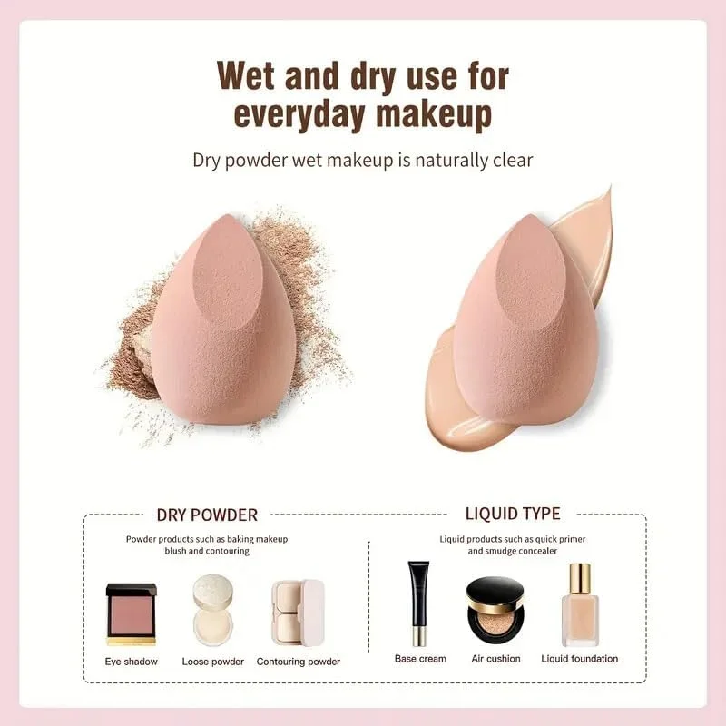 ست اسفنج آرایشی 3 عددی، اسفنج حرفه ای برای کرم پودر، مناسب برای پوست مختلط، بدون الکل ست اسفنج آرایشی 3 عددی، اسفنج حرفه ای برای کرم پودر، مناسب برای پوست مختلط، بدون الکل