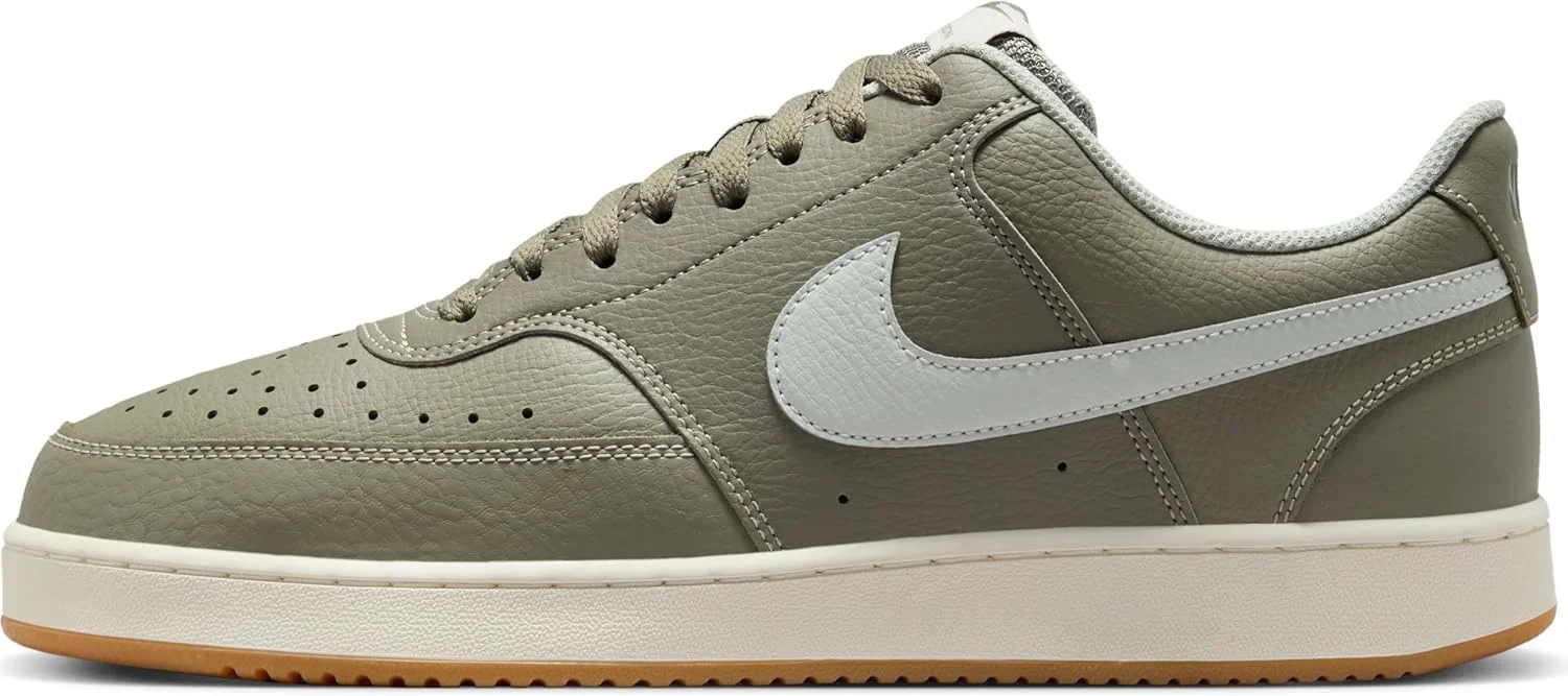 کفش مردانه بند دار نایک NIKE COURT VISION LO، ارتشی روشن/نقره ای روشن-دریایی-صمغ قهوه ای روشن، سایز 44.5