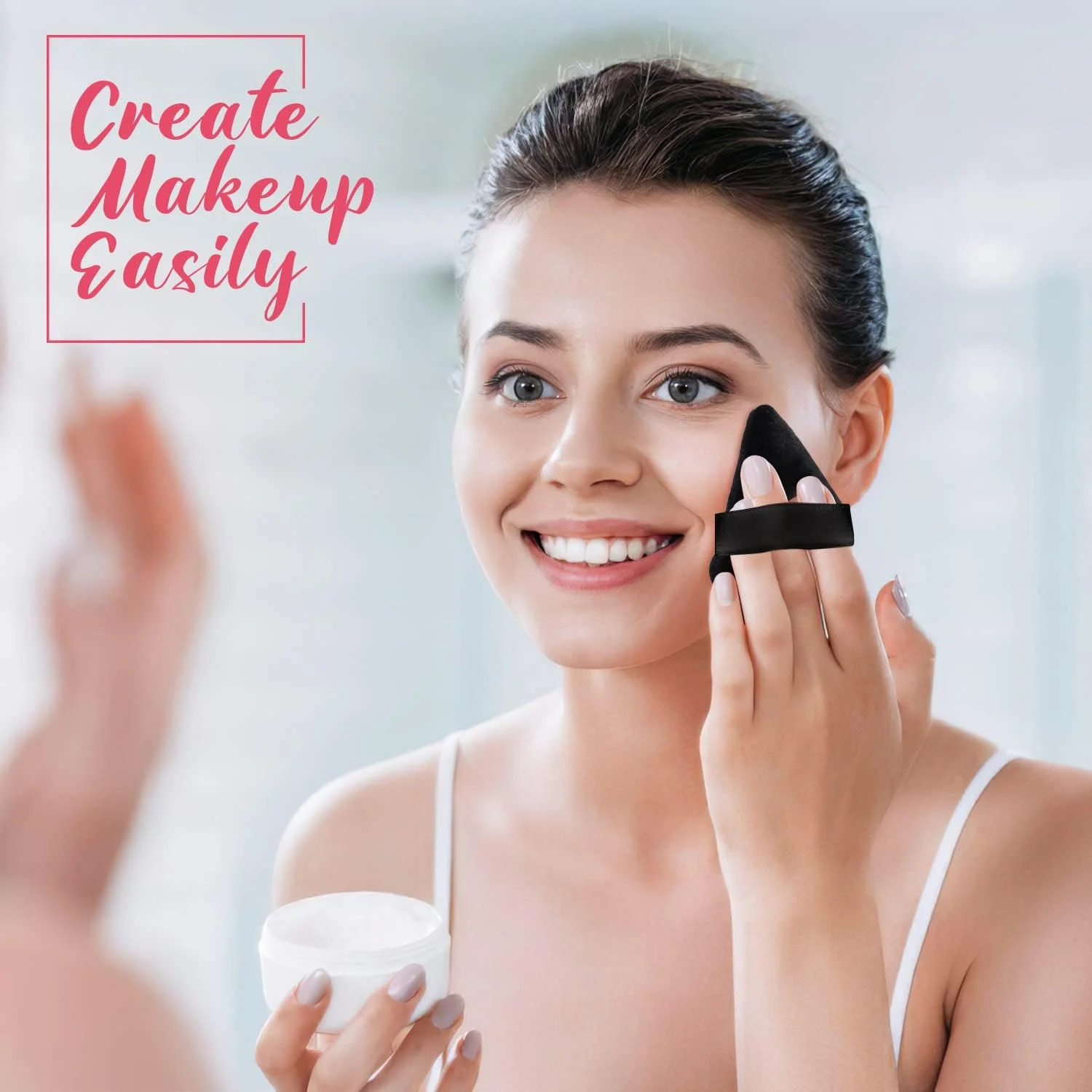 پدهای آرایشی مثلثی کورینتین، 6 عددی، از جنس پنبه خالص، پدهای پودر مخملی برای پودر فیکس، پودر معدنی صورت و بدن، کرم پودر، کانتورینگ، ابزار آرایشی مرطوب و خشک