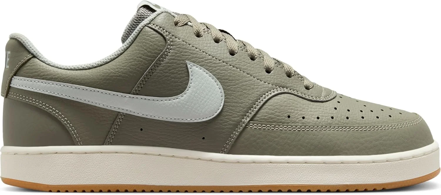 کفش مردانه بند دار نایک NIKE COURT VISION LO، ارتشی روشن/نقره ای روشن-دریایی-صمغ قهوه ای روشن، سایز 44.5