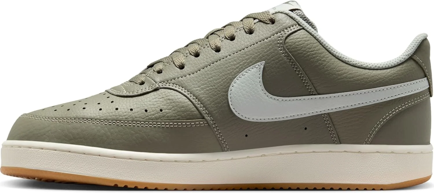 کفش مردانه بند دار نایک NIKE COURT VISION LO، ارتشی روشن/نقره ای روشن-دریایی-صمغ قهوه ای روشن، سایز 44.5
