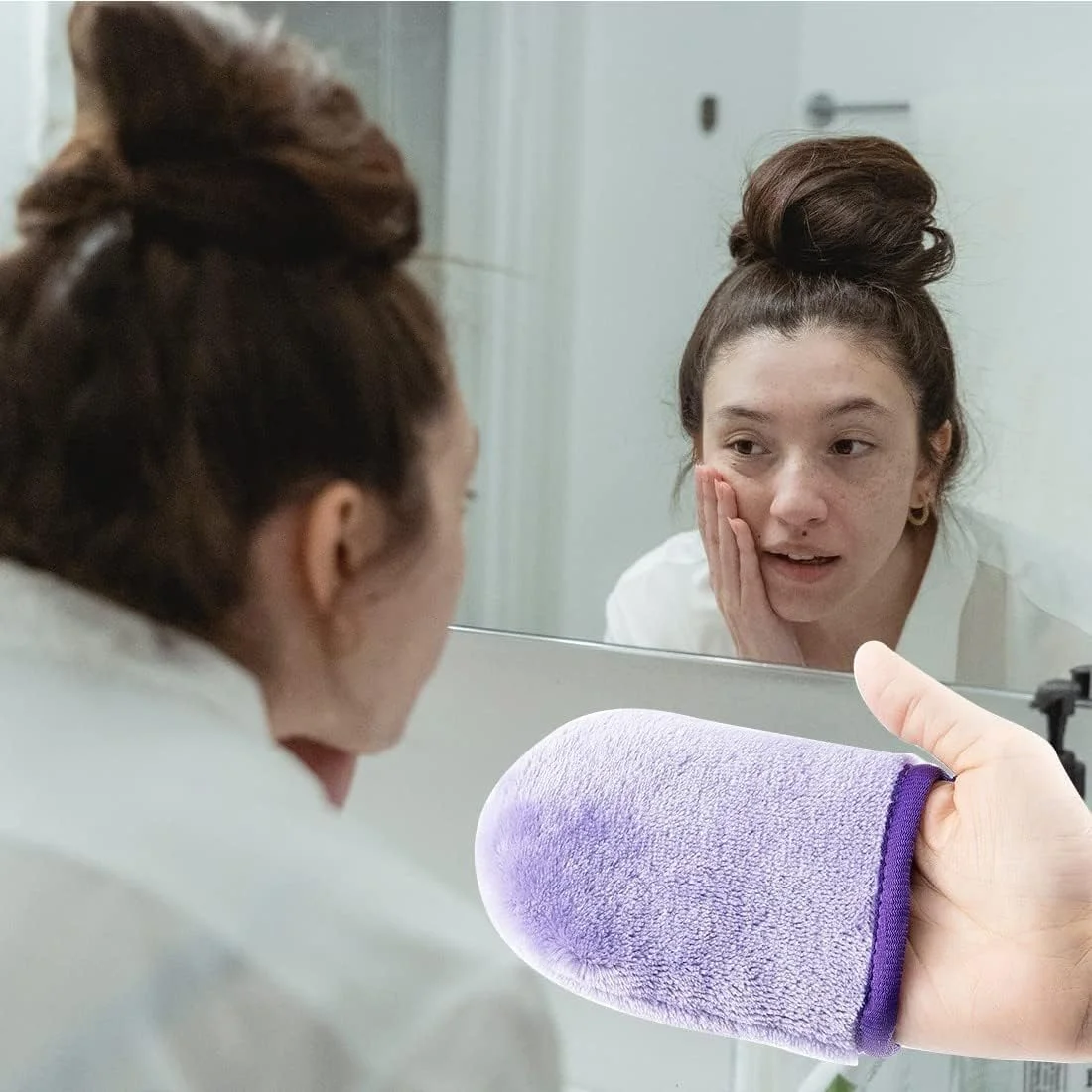 دستکش نرم پاک کننده صورت SWIUKPHE، دستکش پاک کننده آرایش قابل استفاده مجدد، پدهای پاک کننده عمیق صورت از جنس میکروفیبر نرم، دستکش شستشوی بدن از جنس فلانل، پارچه اسپا حمام، پارچه صورت میکروفیبر ضد حساسیت 2 عددی دستکش نرم پاک کننده صورت SWIUKPHE، دستکش پاک کننده آرایش قابل استفاده مجدد، پدهای پاک کننده عمیق صورت از جنس میکروفیبر نرم، دستکش شستشوی بدن از جنس فلانل، پارچه اسپا حمام، پارچه صورت میکروفیبر ضد حساسیت 2 عددی
