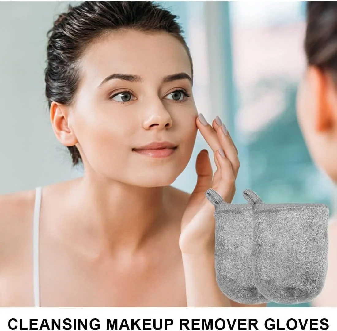 دستکش نرم پاک کننده صورت SWIUKPHE، دستکش پاک کننده آرایش قابل استفاده مجدد، پدهای پاک کننده عمیق صورت از جنس میکروفیبر نرم، دستکش شستشوی بدن از جنس فلانل، پارچه اسپا حمام، پارچه صورت میکروفیبر ضد حساسیت 2 عددی دستکش نرم پاک کننده صورت SWIUKPHE، دستکش پاک کننده آرایش قابل استفاده مجدد، پدهای پاک کننده عمیق صورت از جنس میکروفیبر نرم، دستکش شستشوی بدن از جنس فلانل، پارچه اسپا حمام، پارچه صورت میکروفیبر ضد حساسیت 2 عددی