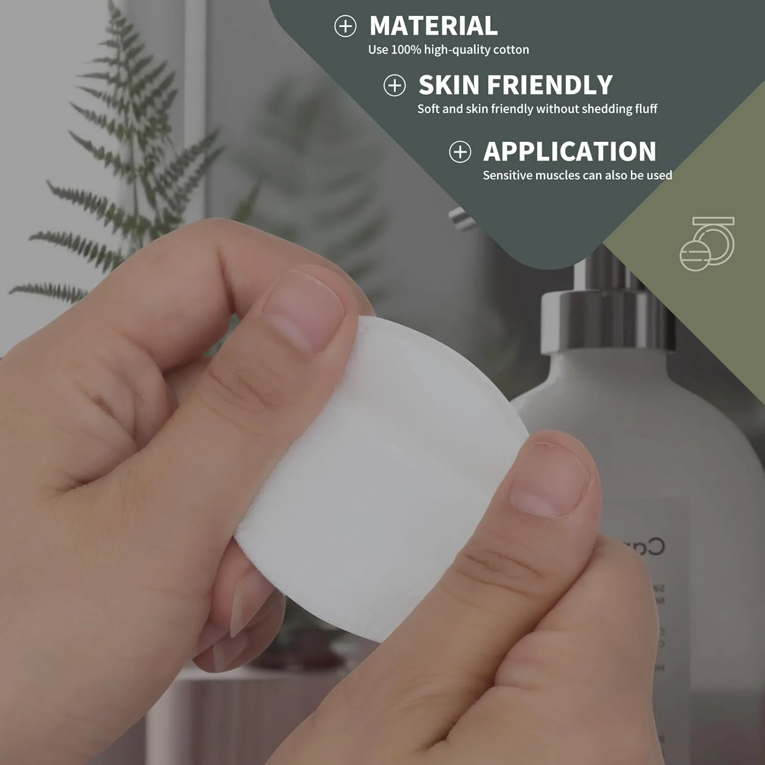 پدهای پاک کننده آرایش SKY-TOUCH، 100% پنبه، 150 عدد پد پنبه ای نرم و گرد. مناسب برای پوست های حساس، پاک کننده ملایم آرایش، پدهای پاک کننده آرایش گرد پنبه خالص، نرم و بادوام، 5.8*5.8 سانتی متر