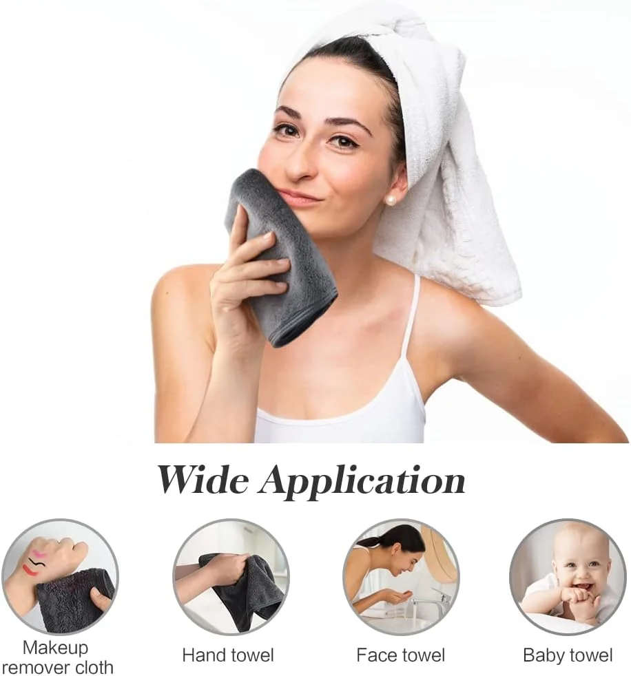 دستمالهای صورت میکروفایبر SINLAND، دستمالهای پاک کننده آرایش قابل استفاده مجدد، فوق العاده نرم و جاذب، حولههای انگشتی صورت برای پوستهای حساس بانوان، 30x30 سانتی متر، بسته 6 عددی، خاکستری دستمالهای صورت میکروفایبر SINLAND، دستمالهای پاک کننده آرایش قابل استفاده مجدد، فوق العاده نرم و جاذب، حولههای انگشتی صورت برای پوستهای حساس بانوان، 30x30 سانتی متر، بسته 6 عددی، خاکستری