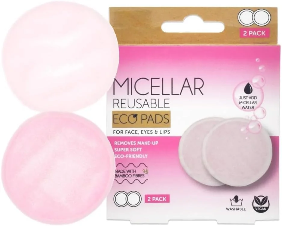 پدهای پاک کننده آرایش صورت قابل استفاده مجدد، سازگار با محیط زیست، فوق العاده نرم، پاک کننده آرایش برای صورت، چشم ها و لب ها، دستمال مرطوب بامبو طبیعی ارگانیک قابل شستشو برای انواع پوست (بسته 2 عددی)