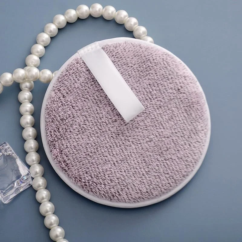 پدهای پاک کننده آرایش چندبار مصرف - 6 عدد پارچه پاک کننده آرایش چندبار مصرف - پدهای صورت چندبار مصرف، پاک کننده آرایش برای انواع پوست - پارچه های صورت پاک کننده آرایش میکروفیبر قابل شستشو، بنفش B، A09