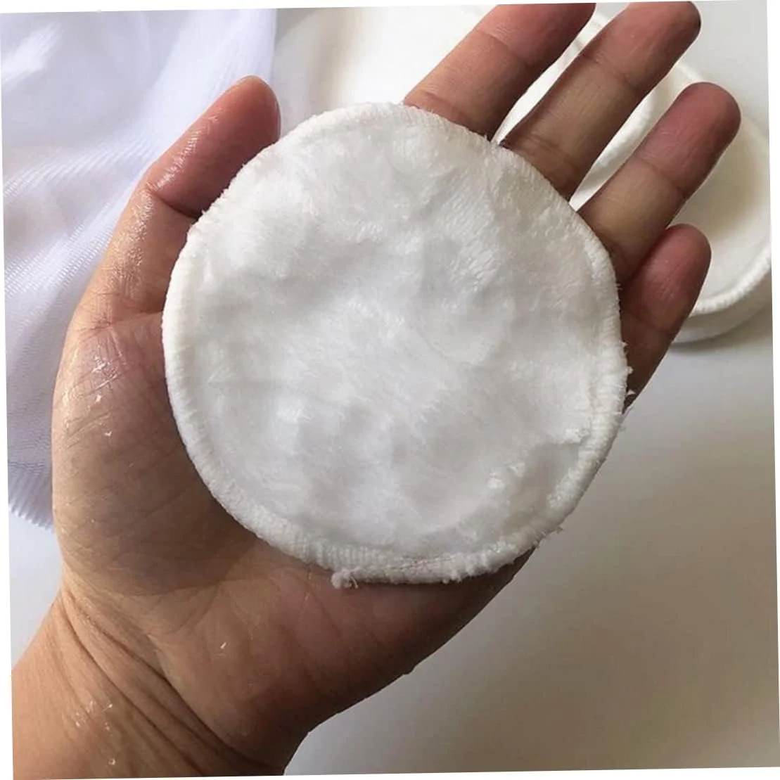 پدهای پاک کننده آرایش چندبار مصرف، قابل حمل، دو طرفه، 3 لایه، پد پاک کننده آرایش مخملی بامبو، پارچه های شستشوی صورت قابل شستشو با دستکش، 1 ست پنبه شستشو سفید پدهای پاک کننده آرایش چندبار مصرف، قابل حمل، دو طرفه، 3 لایه، پد پاک کننده آرایش مخملی بامبو، پارچه های شستشوی صورت قابل شستشو با دستکش، 1 ست پنبه شستشو سفید