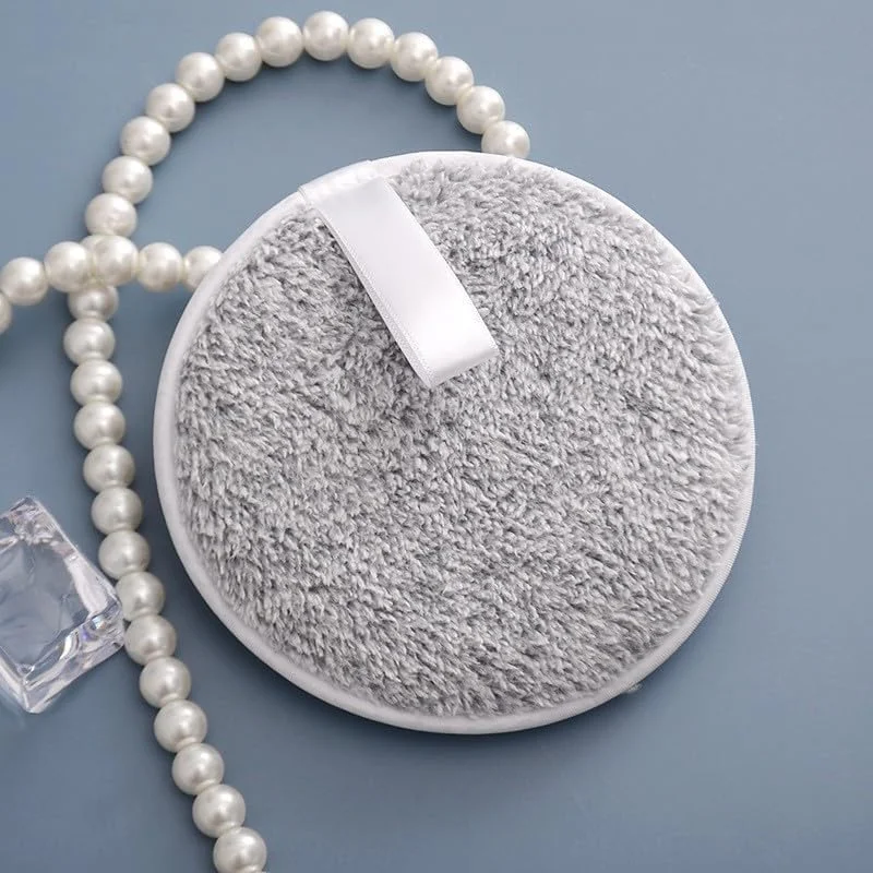 پدهای پاک کننده آرایش چندبار مصرف Namzi - 6 عدد پارچه پاک کننده آرایش چندبار مصرف - پدهای صورت چندبار مصرف، پاک کننده آرایش برای انواع پوست - پارچه های صورت پاک کننده آرایش میکروفایبر قابل شستشو، خاکستری، A08