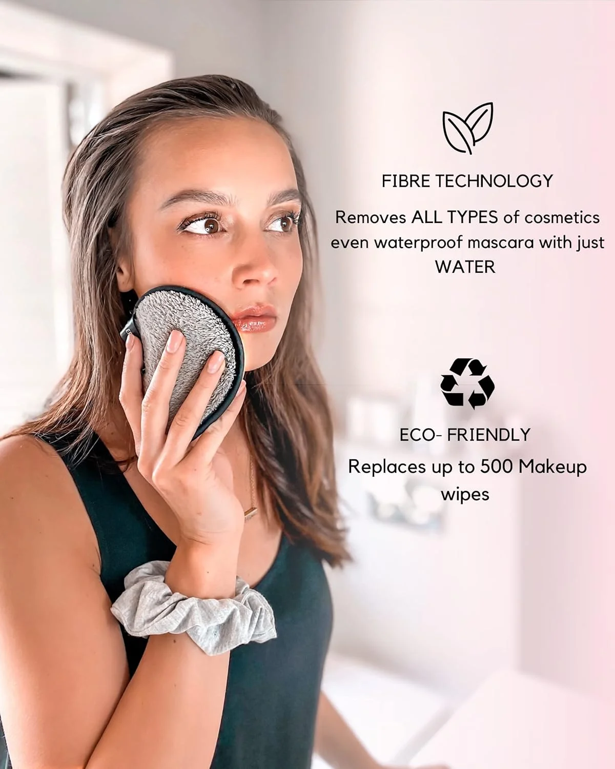 پدهای پاک کننده آرایش چندبار مصرف Ogato با کیف شستشو و هدبند (ست 7 تکه، 12 سانتی متر)