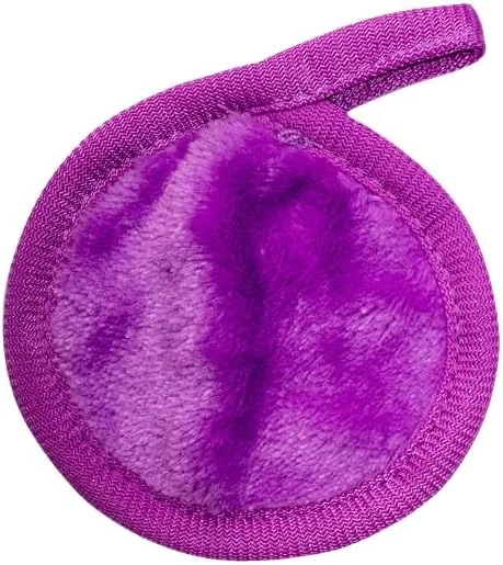 پدهای پاک کننده آرایش چندبار مصرف Namzi - بسته 10 عددی پارچه های پاک کننده آرایش چندبار مصرف - پدهای صورت چندبار مصرف، پاک کننده آرایش برای انواع پوست - پارچه های صورت پاک کننده آرایش میکروفایبر قابل شستشو، بنفش، A18