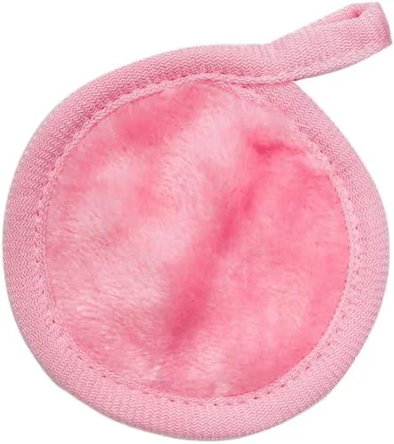 پدهای پاک کننده آرایش چندبار مصرف Namzi - 6 عدد پارچه پاک کننده آرایش چندبار مصرف - پدهای صورت چندبار مصرف، پاک کننده آرایش برای انواع پوست - پارچه های میکروفیبر قابل شستشو برای پاک کردن آرایش صورت، صورتی، A12