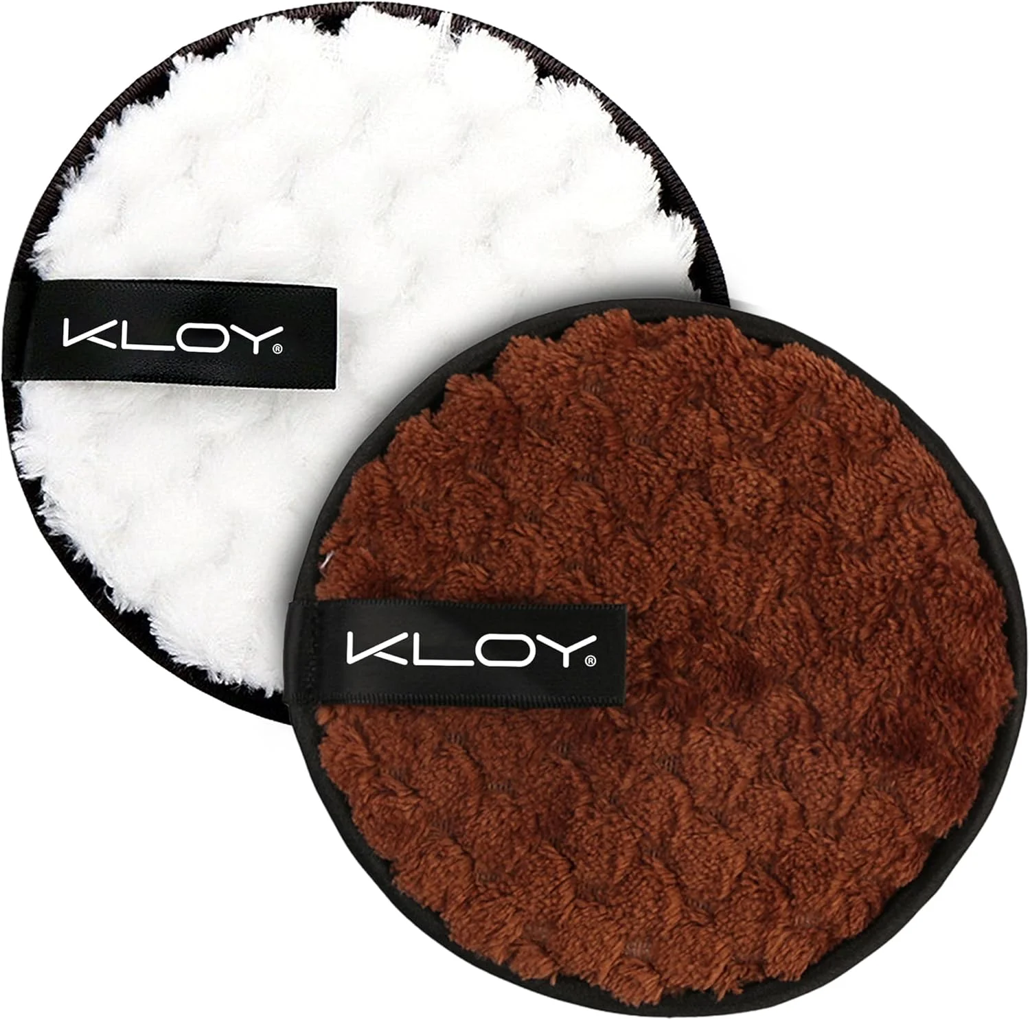 KLOY Reusable Multipurpose Makeup Removal Facial Cleansing Pads (Pack of 2), Facial Makeup Remover, Eye Makeup Remover & Foundation Simple Makeup Remover Pads (White & Brown)