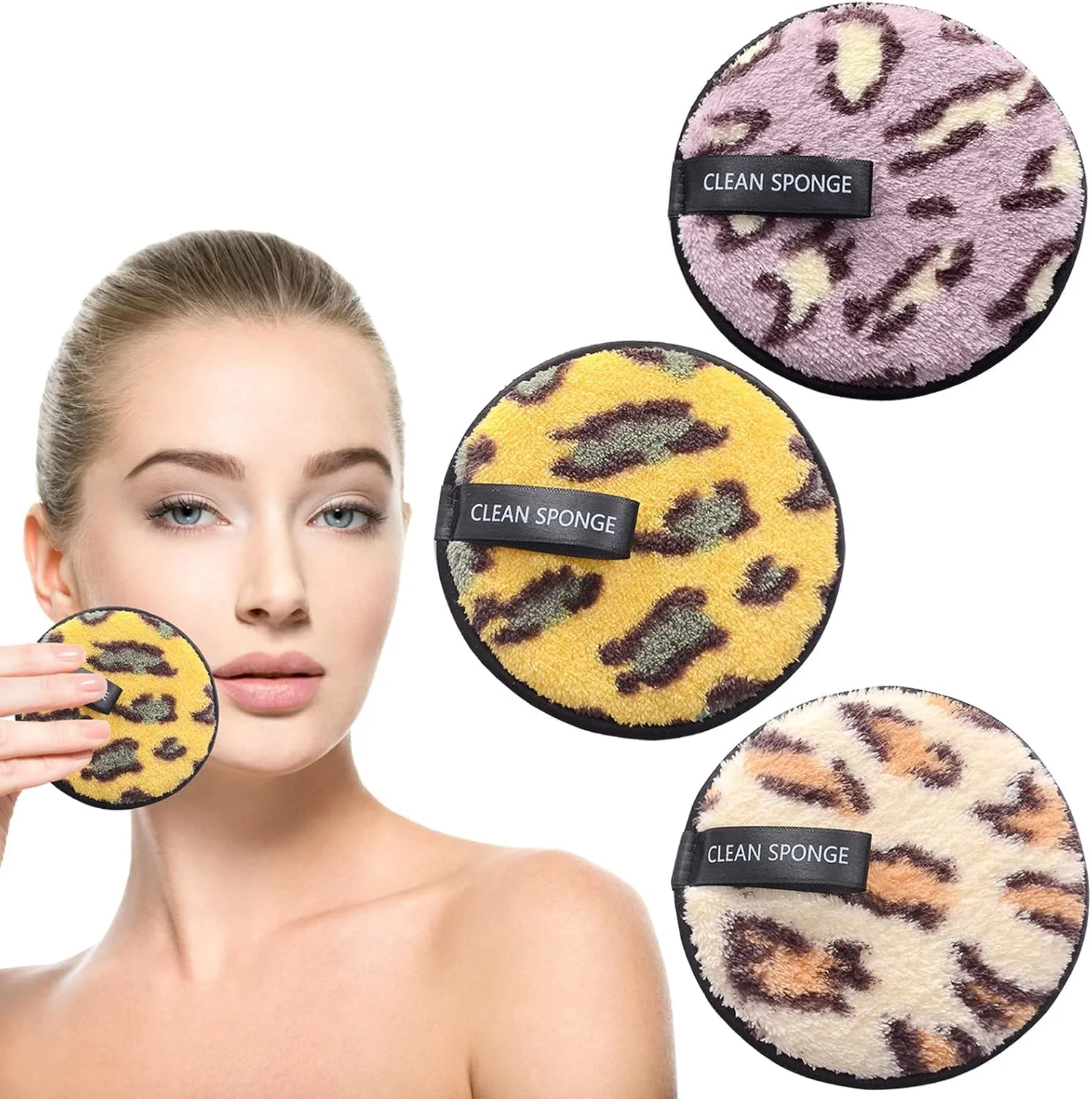 پدهای پاک کننده آرایش چندبار مصرف MAKINGTEC - طرح پلنگی، مناسب برای پاک کردن آرایش غلیظ صورت و ماسک ها، مناسب برای انواع پوست