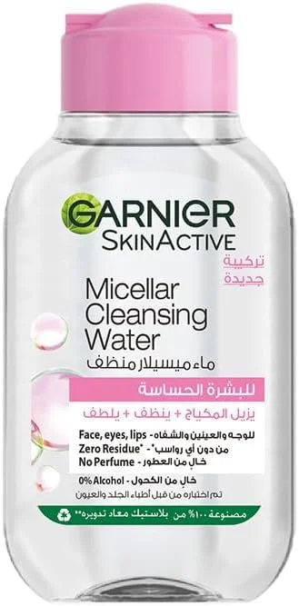 آب پاک کننده آرایش میسلار گارنیه، پاک کننده آرایش، تمیز کننده و تسکین دهنده پوست، بدون نیاز به آبکشی، SkinActive، 100 میلی لیتر