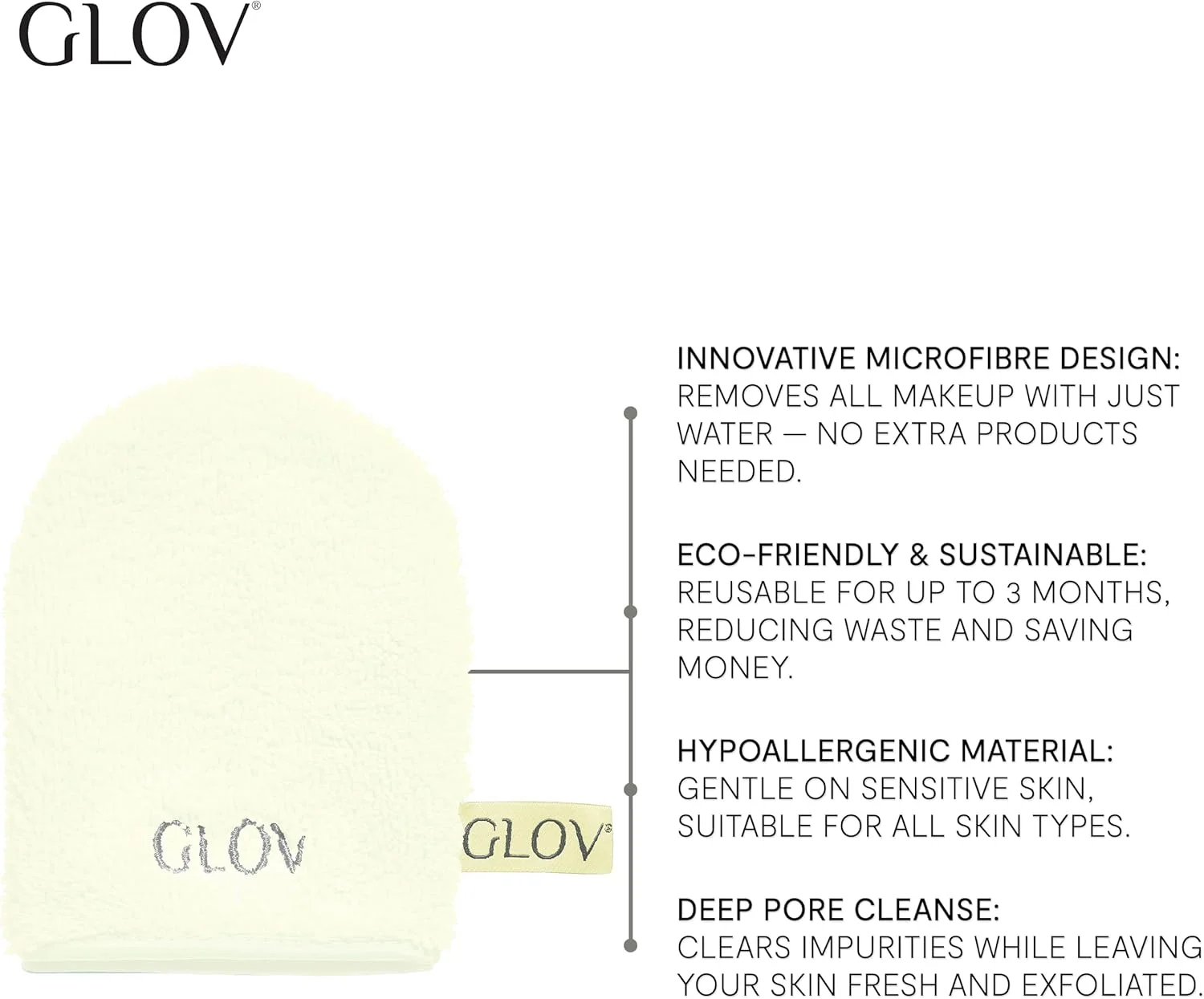 دستمال پاک کننده آرایش صورت GLOV Hydro Demaquillage مدل On The Go، عاجی دستمال پاک کننده آرایش صورت GLOV Hydro Demaquillage مدل On The Go، عاجی