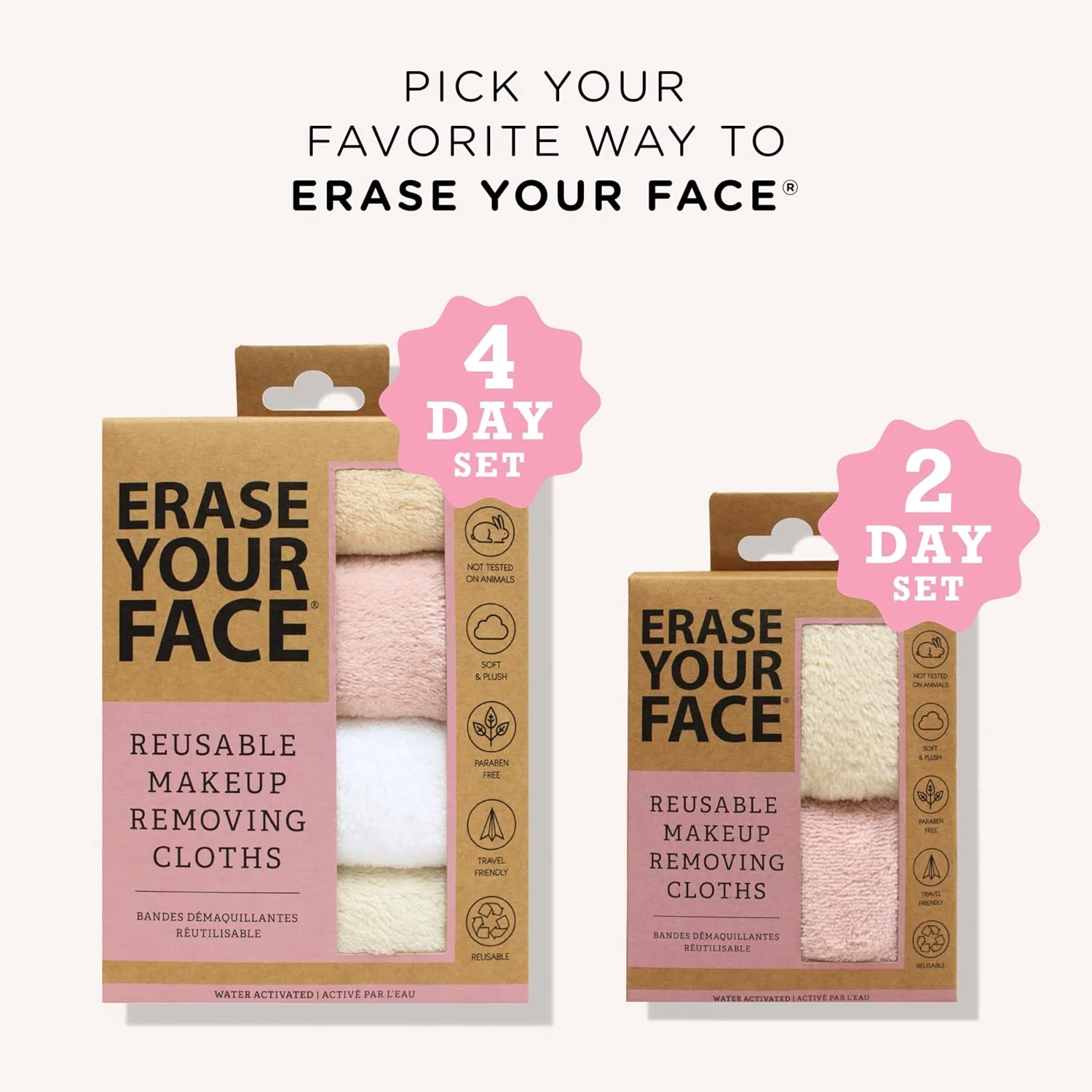 دستمال های پاک کننده آرایش صورت قابل استفاده مجدد ERASE YOUR FACE با بسته بندی سازگار با محیط زیست توسط Danielle Enterprises بسته 4 عددی D50007, ECO, 1 عدد دستمال های پاک کننده آرایش صورت قابل استفاده مجدد ERASE YOUR FACE با بسته بندی سازگار با محیط زیست توسط Danielle Enterprises بسته 4 عددی D50007, ECO, 1 عدد