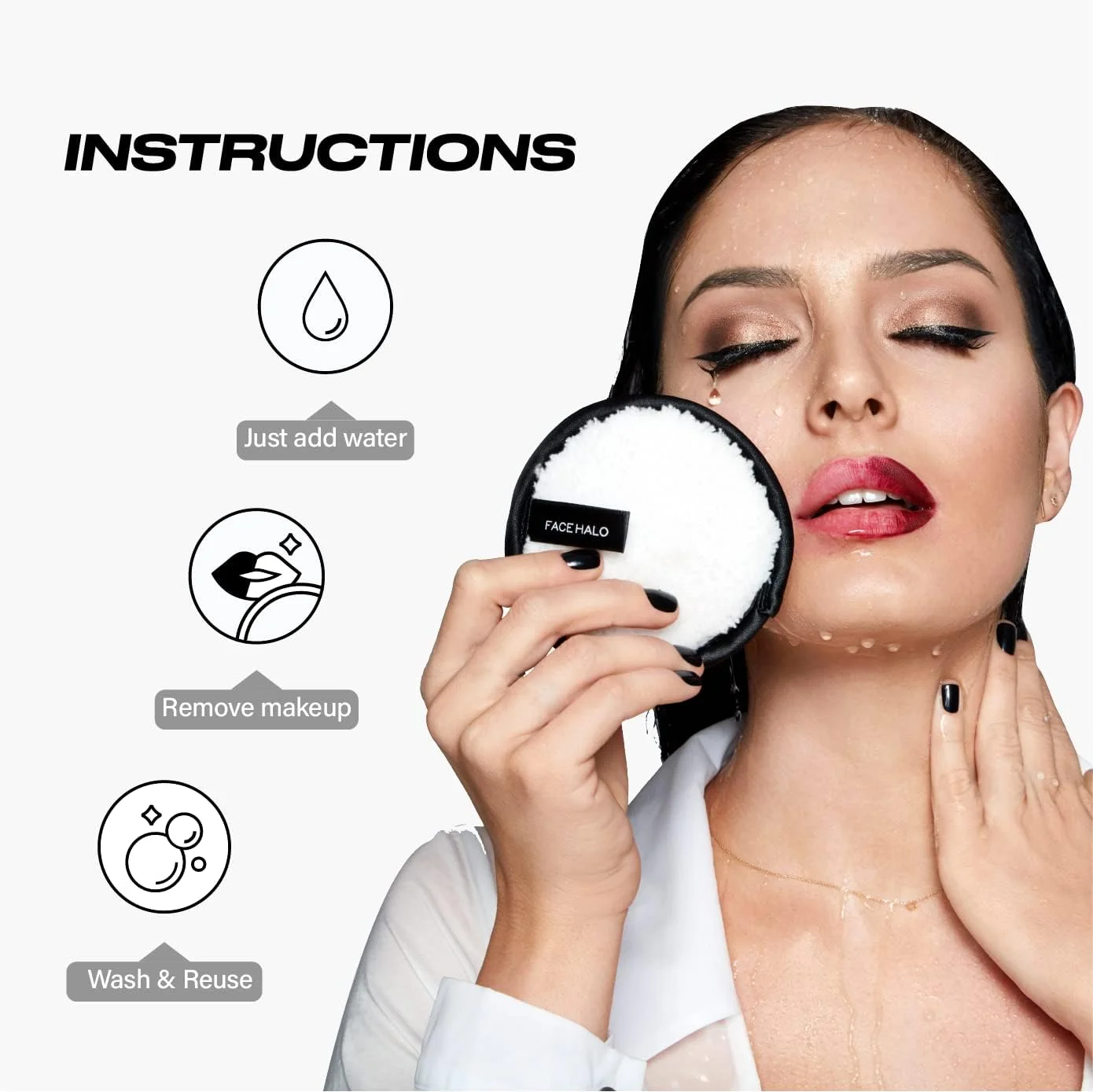 پدهای پاک کننده آرایش صورت Face Halo، قابل استفاده مجدد، بدون نیاز به محصول | به آرامی آرایش را فقط با آب پاک می کند، فوق العاده نرم، سازگار با محیط زیست، غیر سمی، مناسب برای انواع پوست، جایگزین 500 دستمال مرطوب یکبار مصرف | بسته 1 عددی اصلی پدهای پاک کننده آرایش صورت Face Halo، قابل استفاده مجدد، بدون نیاز به محصول | به آرامی آرایش را فقط با آب پاک می کند، فوق العاده نرم، سازگار با محیط زیست، غیر سمی، مناسب برای انواع پوست، جایگزین 500 دستمال مرطوب یکبار مصرف | بسته 1 عددی اصلی