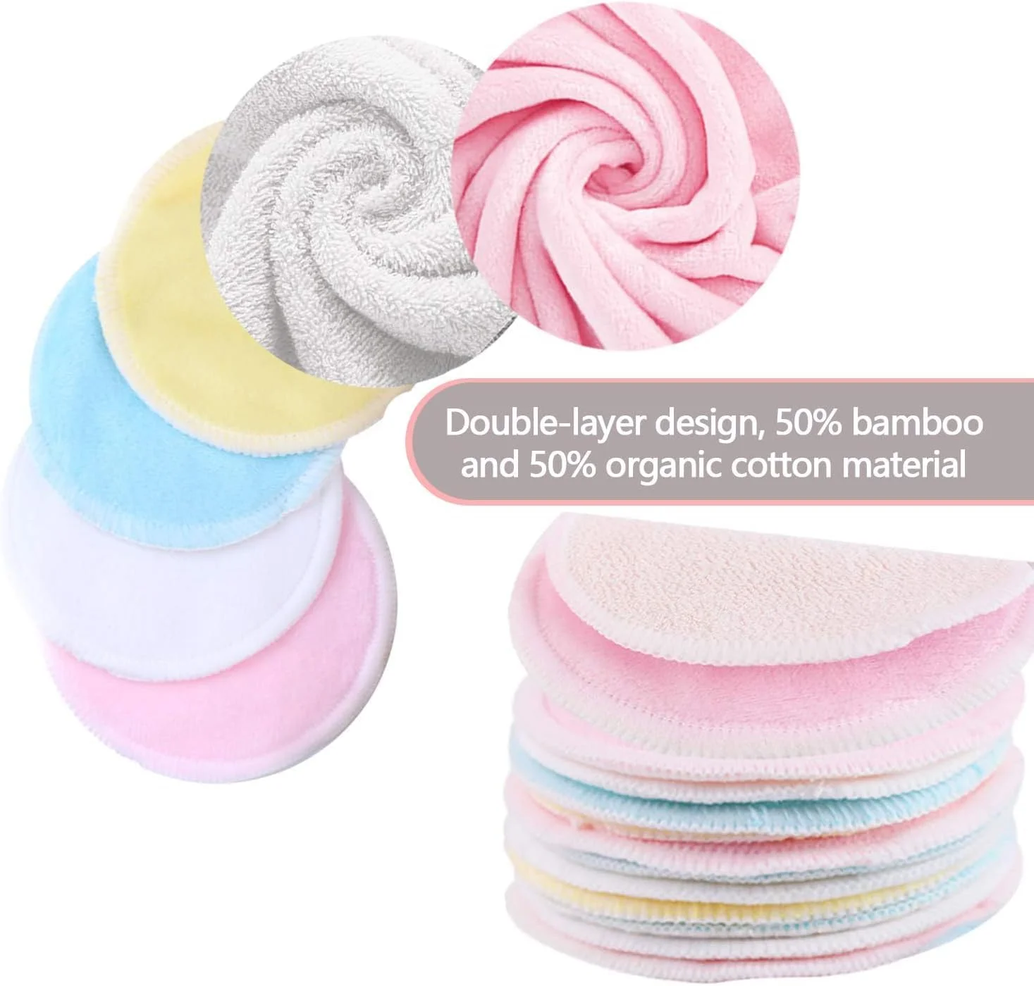 CT CAPETRONIX Reusable Makeup Remover Pads (24 Pack) with 2 Bags for Laundry & Storage, Reusable Bamboo Cotton Rounds, Eco-Friendly Reusable Cotton Pads for All Skin Types CT CAPETRONIX Reusable Makeup Remover Pads (24 Pack) with 2 Bags for Laundry & Storage, Reusable Bamboo Cotton Rounds, Eco-Friendly Reusable Cotton Pads for All Skin Types