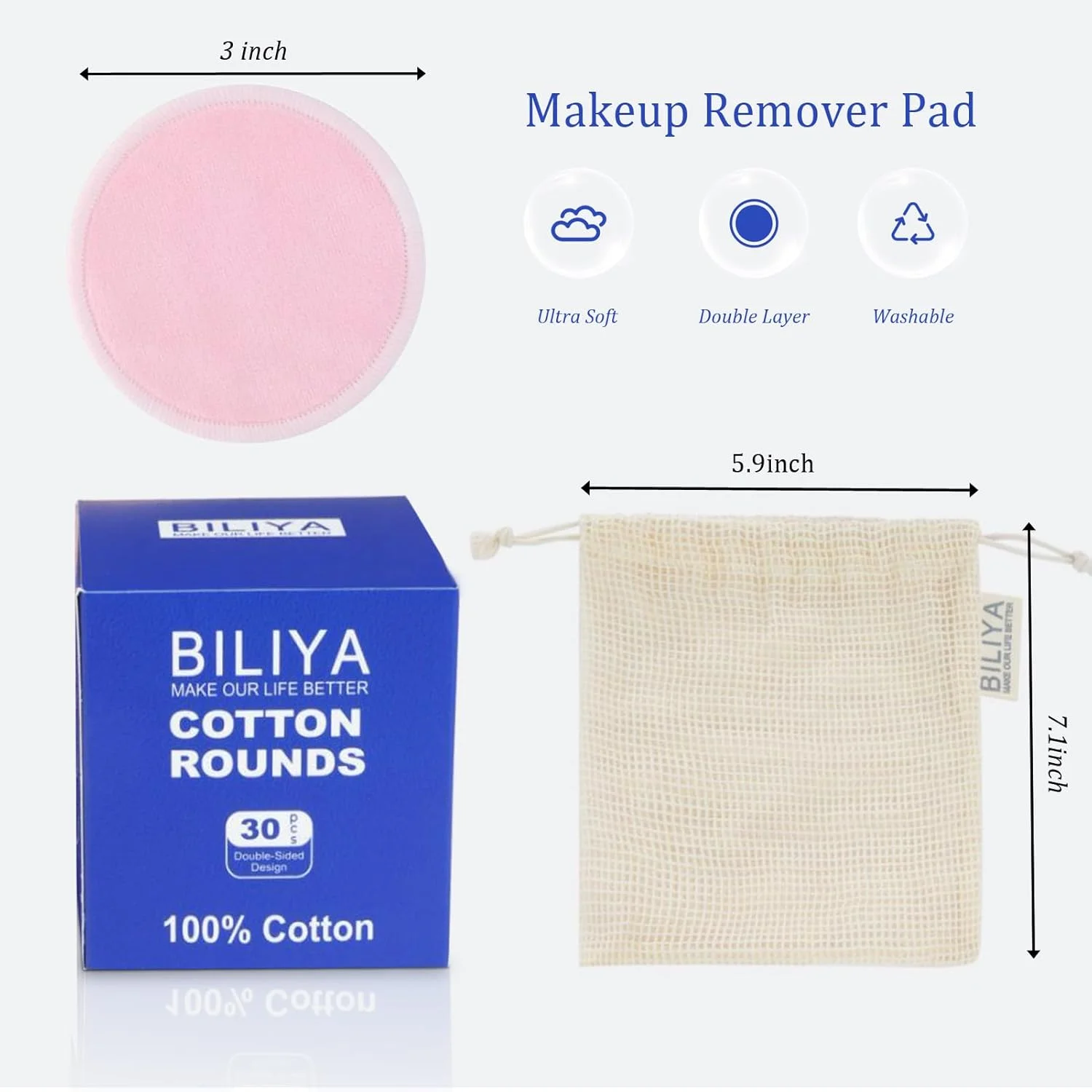 پد پاک کننده آرایش چندبار مصرف BLIIYA بسته 30 عددی، کیسه لباسشویی پنبه ای قابل شستشو و سازگار با محیط زیست، پد پاک کننده آرایش صورت چندبار مصرف، پد پاک کننده آرایش چشم، پد پاک کننده آرایش لب، پد پنبه ای برای انواع پوست پد پاک کننده آرایش چندبار مصرف BLIIYA بسته 30 عددی، کیسه لباسشویی پنبه ای قابل شستشو و سازگار با محیط زیست، پد پاک کننده آرایش صورت چندبار مصرف، پد پاک کننده آرایش چشم، پد پاک کننده آرایش لب، پد پنبه ای برای انواع پوست