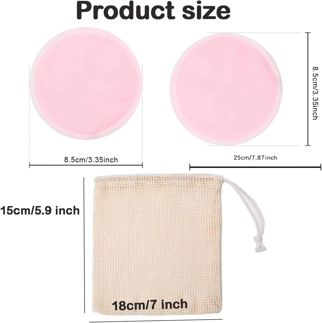 پد پاک کننده آرایش الیاف بامبو Boolygo [13 در 1]، سینی پنبه ای، پد پاک کننده آرایش قابل شستشو، 12 عدد + 1 کیسه شستشو، جنس الیاف بامبو انعطاف پذیر، قابل شستشو، قابل استفاده مجدد، ضد باکتری (ست A، 13 در 1)