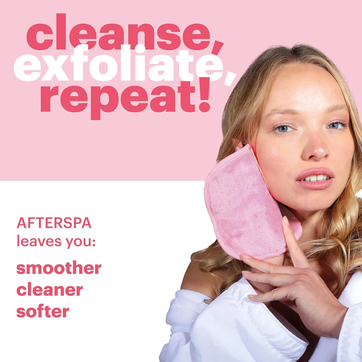 AfterSpa، پارچه کوچک پاک کننده آرایش جادویی قابل استفاده مجدد - صورتی، 1 عدد AfterSpa، پارچه کوچک پاک کننده آرایش جادویی قابل استفاده مجدد - صورتی، 1 عدد