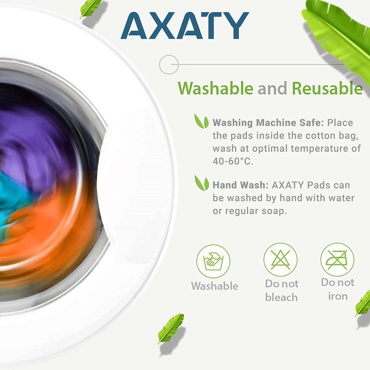 پدهای پنبه ای بامبو ارگانیک 3 لایه AXATY، 20 عدد، پدهای صورت قابل استفاده مجدد سازگار با محیط زیست، پاک کننده آرایش برای انواع پوست به همراه کیسه توری نخی پدهای پنبه ای بامبو ارگانیک 3 لایه AXATY، 20 عدد، پدهای صورت قابل استفاده مجدد سازگار با محیط زیست، پاک کننده آرایش برای انواع پوست به همراه کیسه توری نخی