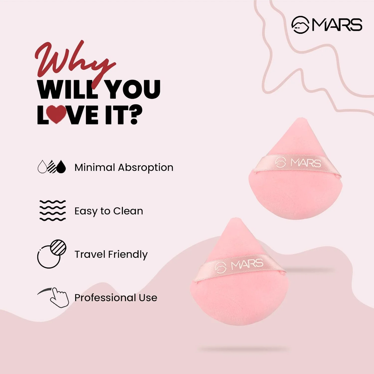 پد پودر آرایشی طرح پیتزا MARS | نوک دقیق برای استفاده | کاربرد چند منظوره | جمع و جور و مناسب مسافرت | زیبایی سرگرم کننده | تمیز کردن آسان | بسته 2 عددی