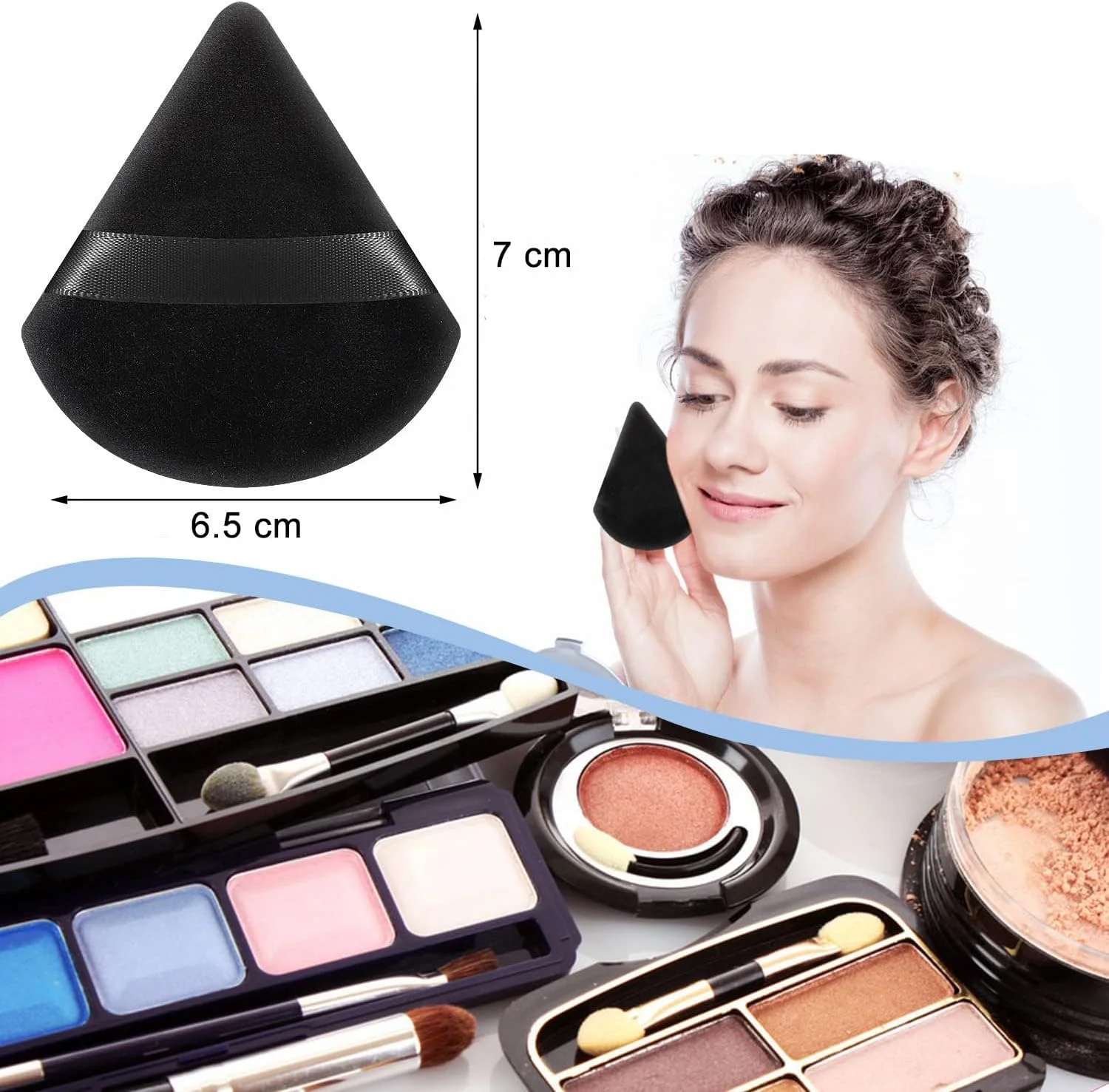 پدهای آرایشی اینورا (برچسب) 6 عددی برای پودر صورت - مجموعه اسفنج های ترکیب کننده فونداسیون شل - ابزار بلندر مثلثی شکل برای پودرهای مرطوب و خشک (مشکی)