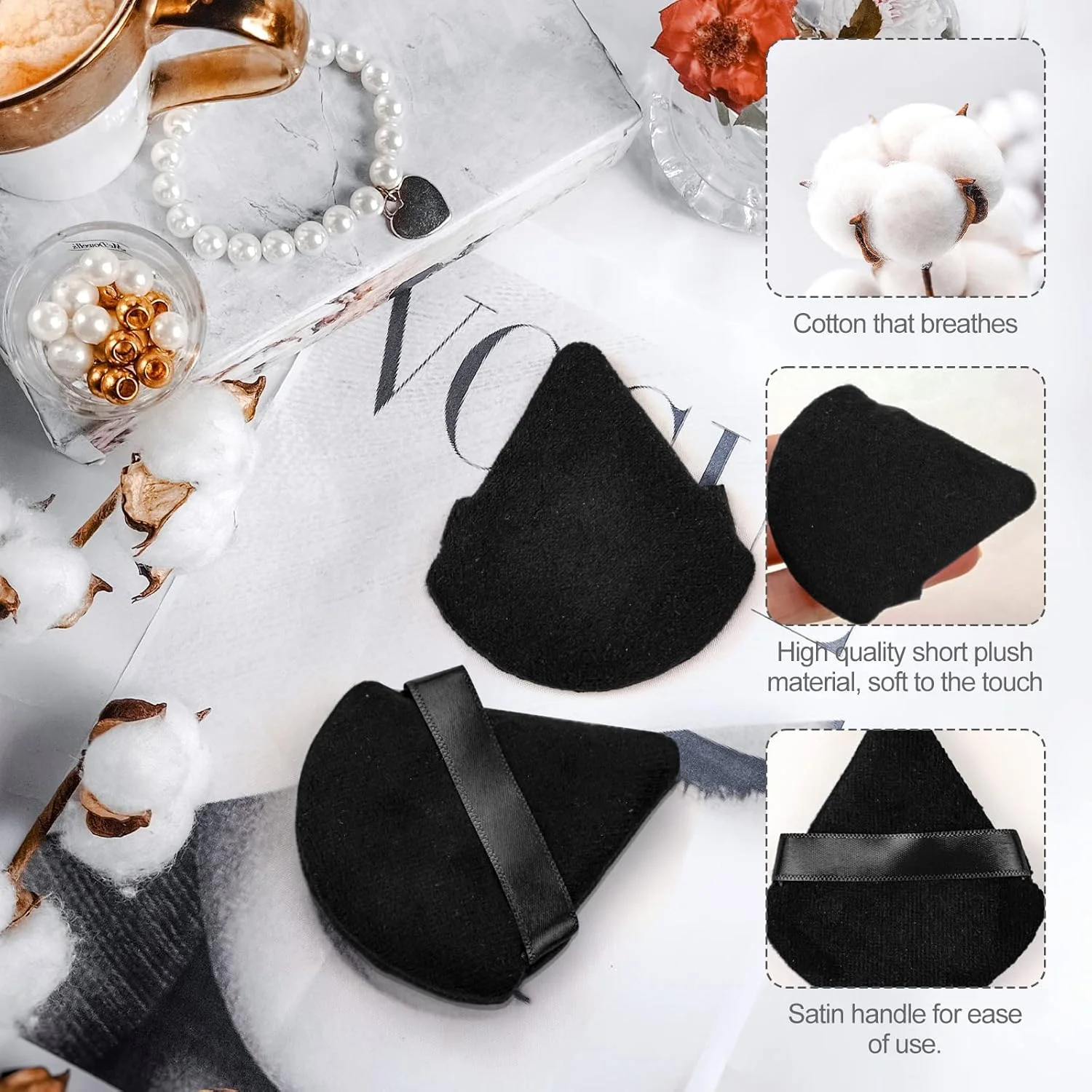 پدهای مثلثی پودر آرایشی Flytianmy، 2 عددی، پد آرایشی صورت برای پودر فیکس بدن، ابزار آرایشی مشکی پدهای مثلثی پودر آرایشی Flytianmy، 2 عددی، پد آرایشی صورت برای پودر فیکس بدن، ابزار آرایشی مشکی