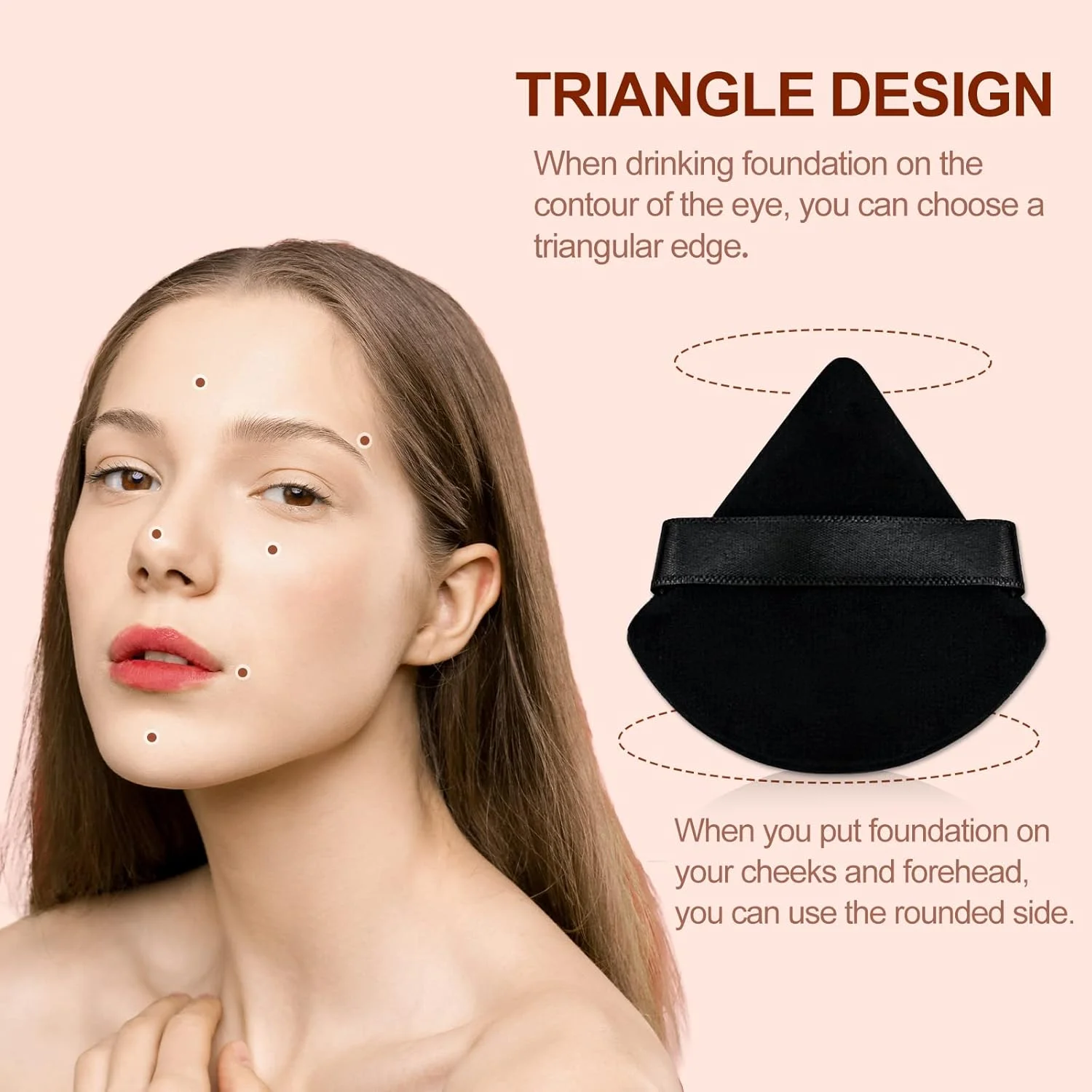 پدهای مثلثی پودر آرایشی Flytianmy، 2 عددی، پد آرایشی صورت برای پودر فیکس بدن، ابزار آرایشی مشکی پدهای مثلثی پودر آرایشی Flytianmy، 2 عددی، پد آرایشی صورت برای پودر فیکس بدن، ابزار آرایشی مشکی