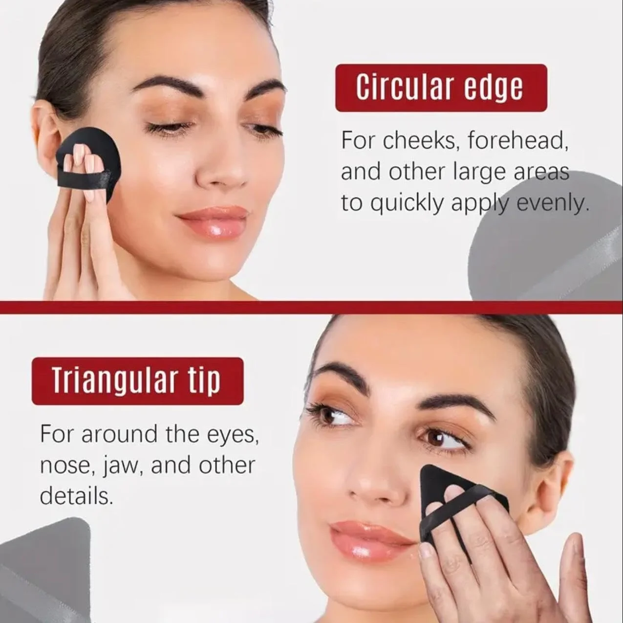پدهای مثلثی مخملی CleanWave، بسته 2 عددی - نرم و متراکم برای آرایش بی نقص و یکنواخت - بدون عطر، ابزار آرایشی مشکی برای پودر فیکس و بدن، پد آرایشی، پدهای مثلثی پدهای مثلثی مخملی CleanWave، بسته 2 عددی - نرم و متراکم برای آرایش بی نقص و یکنواخت - بدون عطر، ابزار آرایشی مشکی برای پودر فیکس و بدن، پد آرایشی، پدهای مثلثی
